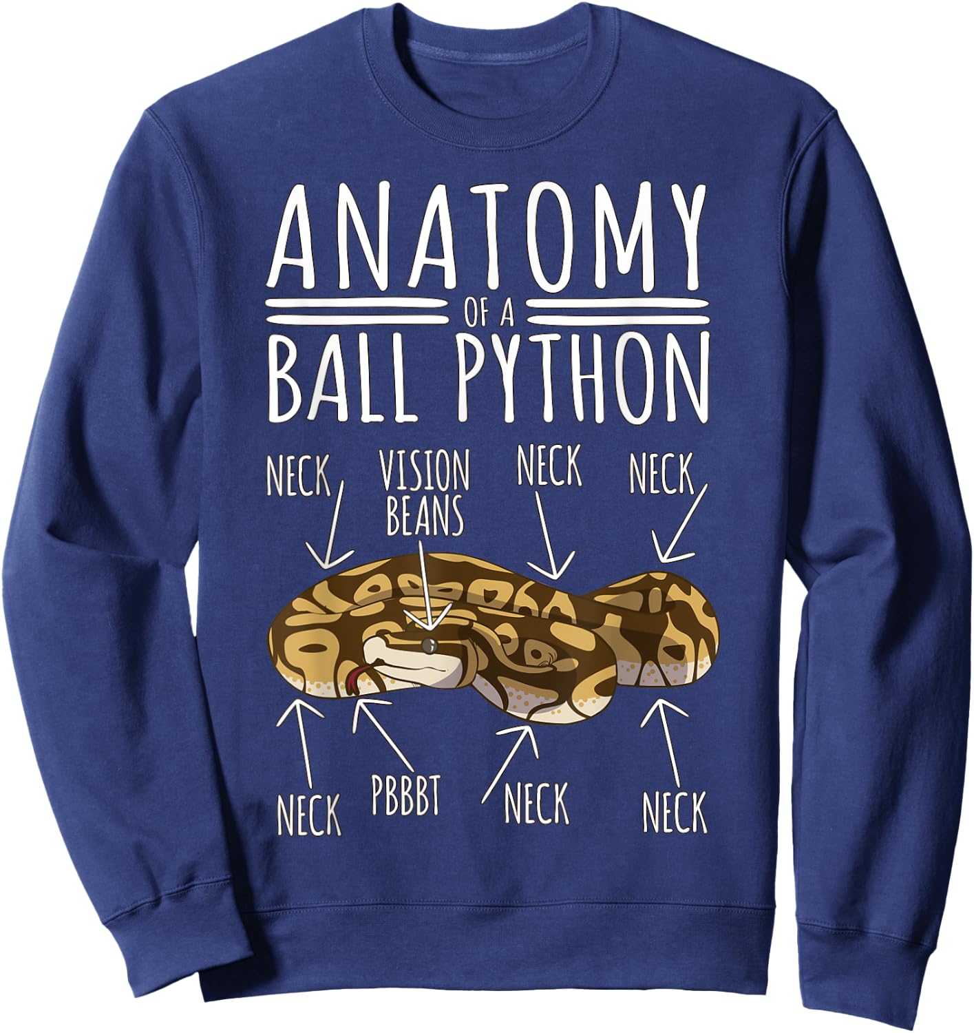 Python Snake Owner - Anatomy Of A Ball Python Sweatshirt - Sweatshirt | Navy