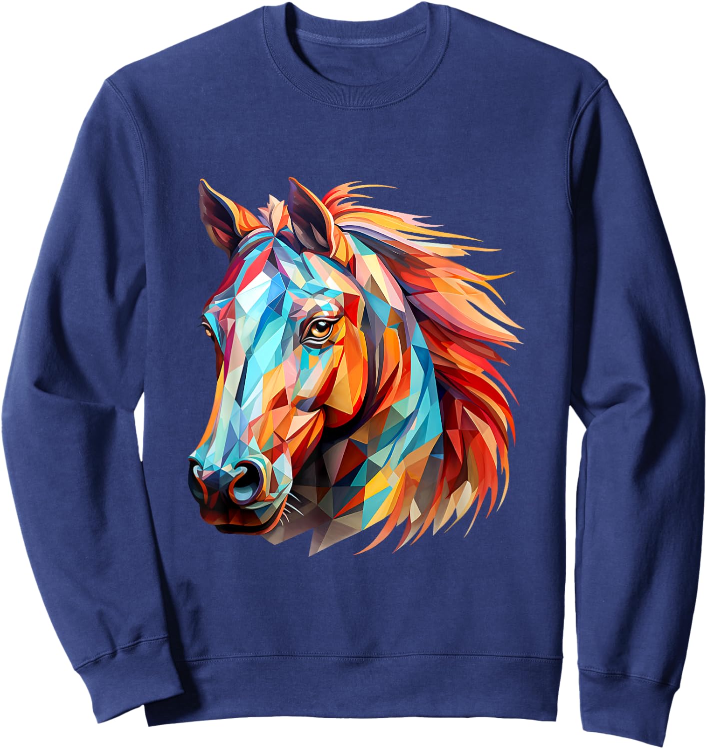 Horse Colorful Sweatshirt - Sweatshirt | Navy