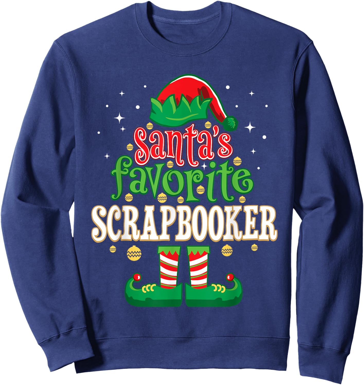 Santa's Favorite Scrapbooker Christmas Matching Scrapbooking Sweatshirt - Sweatshirt | Navy