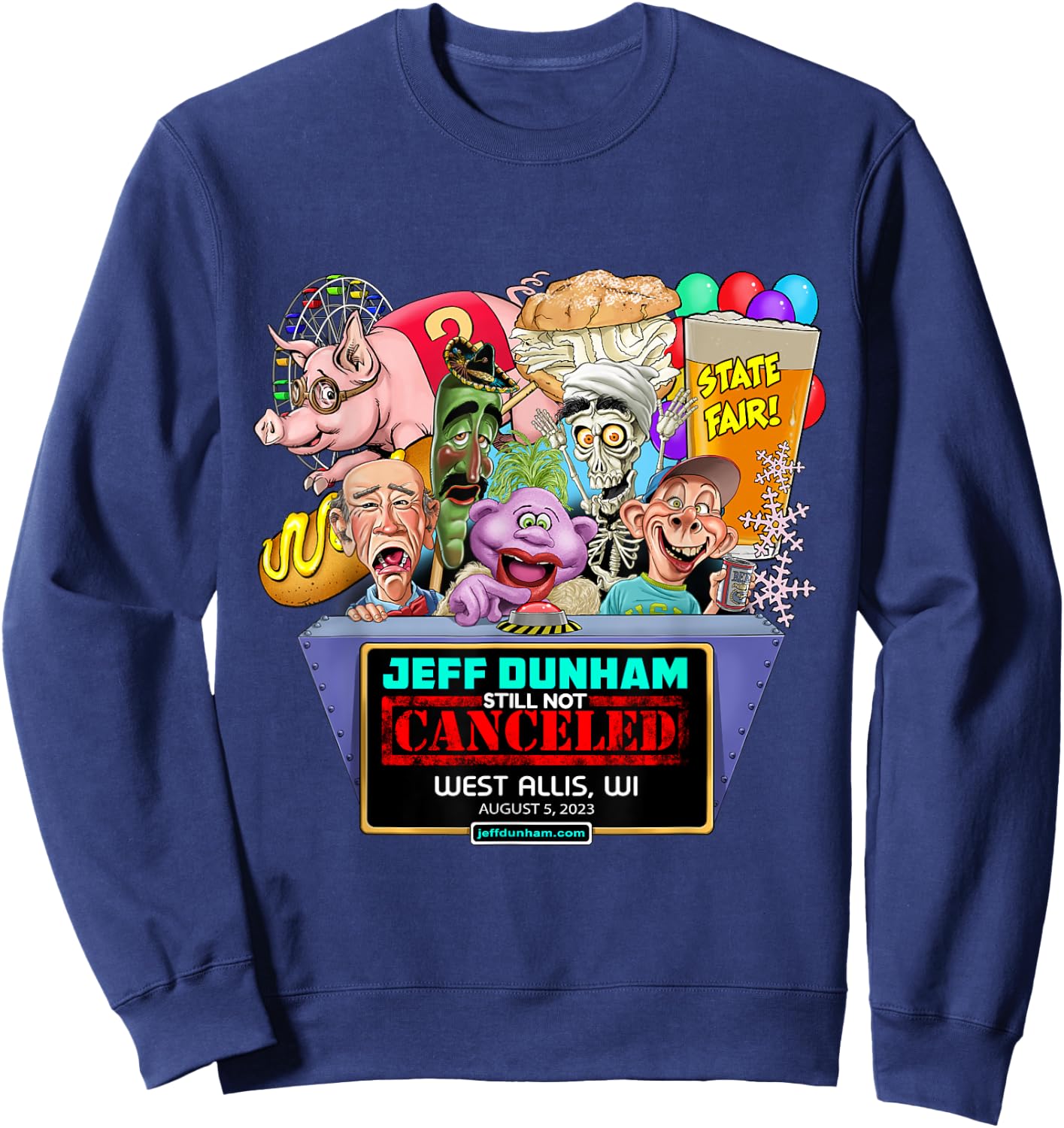 Jeff Dunham West Allis, WI (2023) Sweatshirt - Sweatshirt | Navy