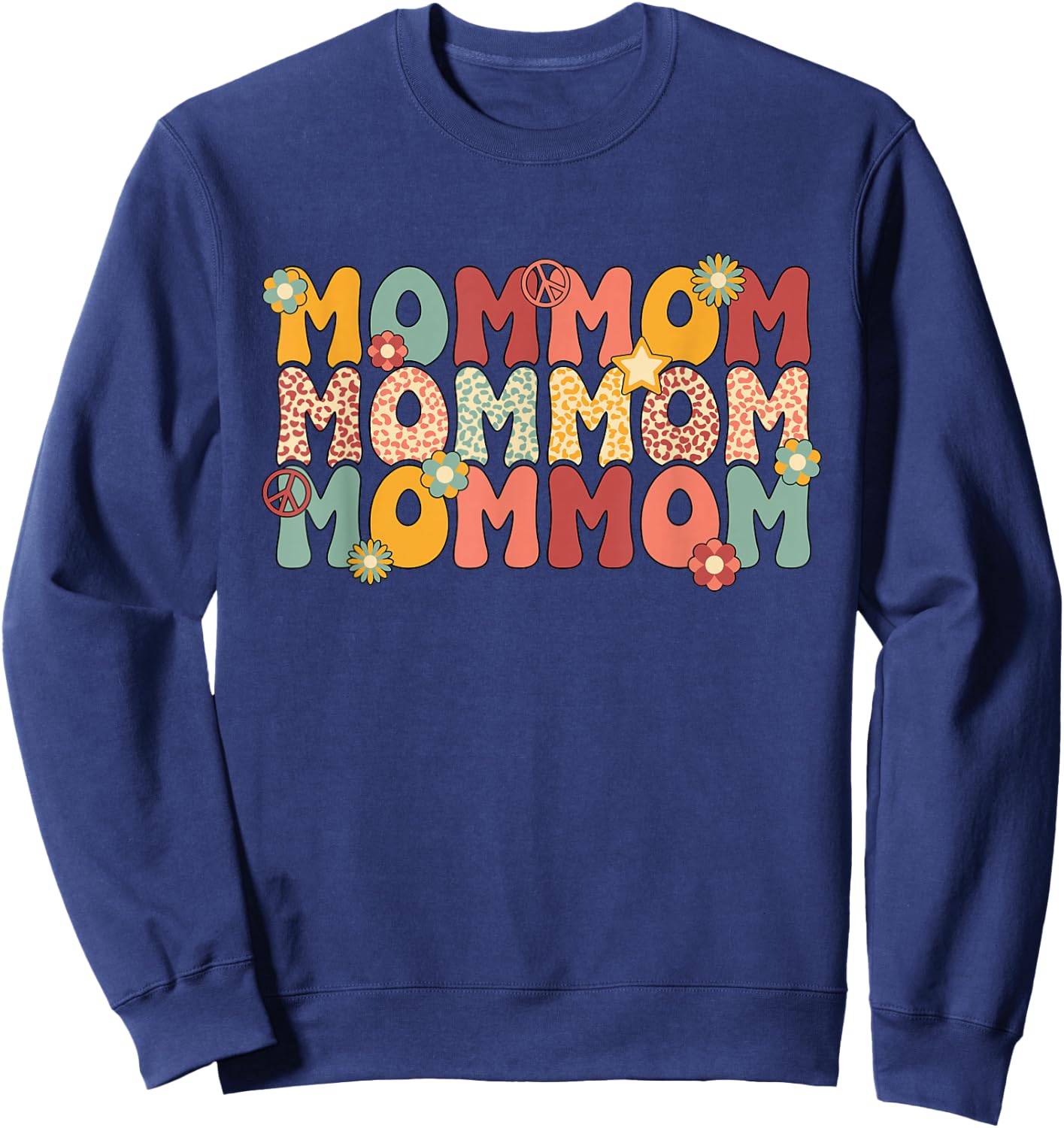 Mommom Grandma Groovy Mommom Grandmother Sweatshirt - Sweatshirt | Navy