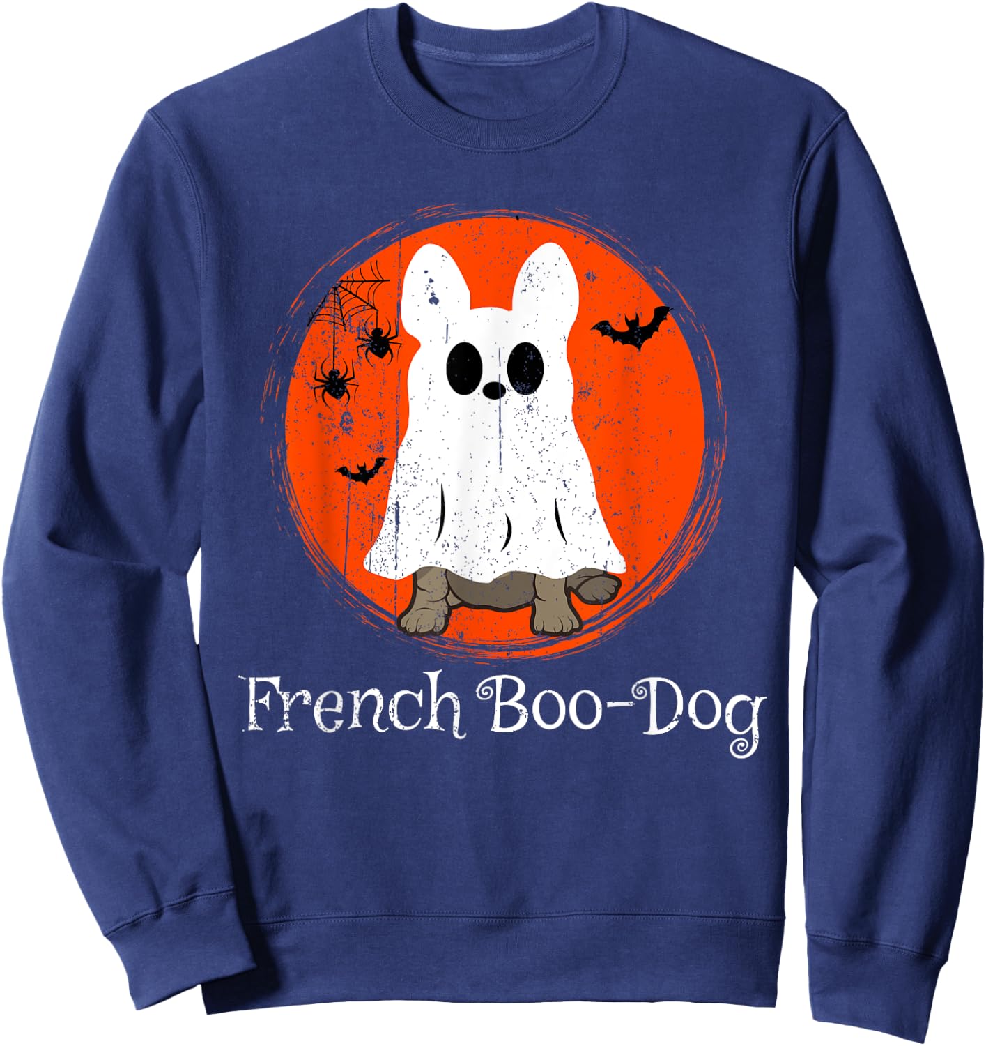Halloween Frenchie French Bulldog Boo-Dog Dog Lover Owner Women Kids Sweatshirt - Sweatshirt | Navy