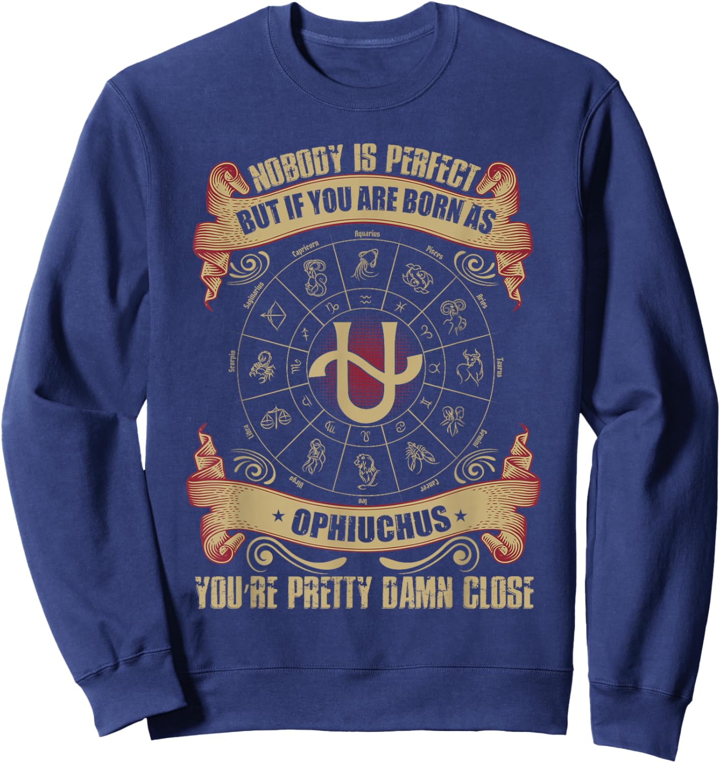 Fancy Ophiuchus November Zodiac Design Sweatshirt - Sweatshirt | Navy