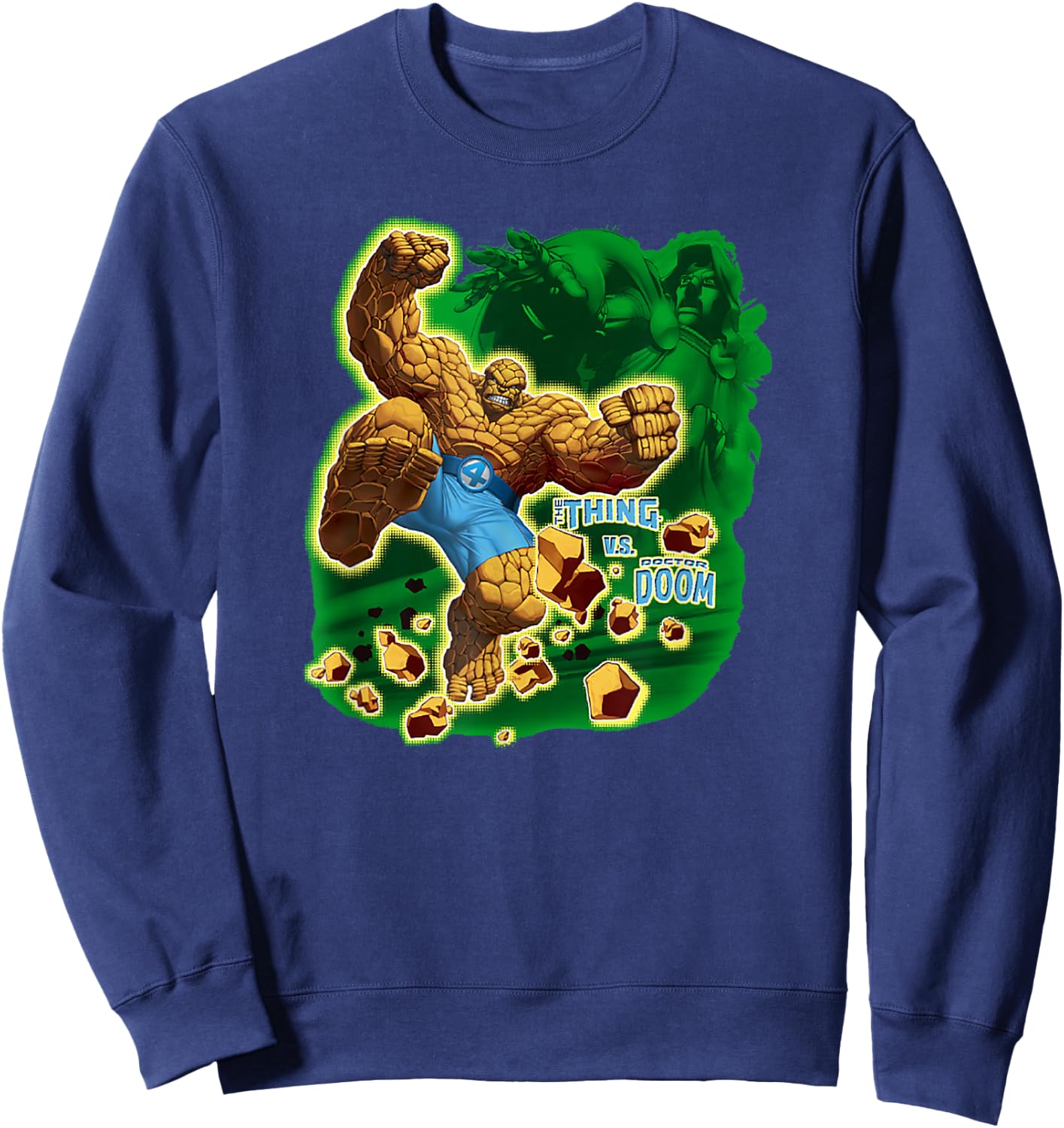 Marvel Fantastic Four The Thing Vs Doctor Doom Vintage Sweatshirt - Sweatshirt | Navy