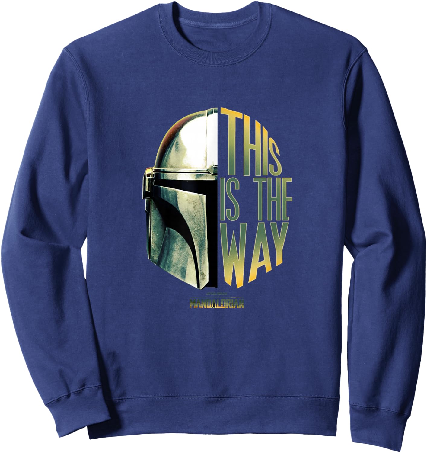 Star Wars: The Mandalorian This Is The Way Helmet Logo Stack Sweatshirt - Sweatshirt | Navy