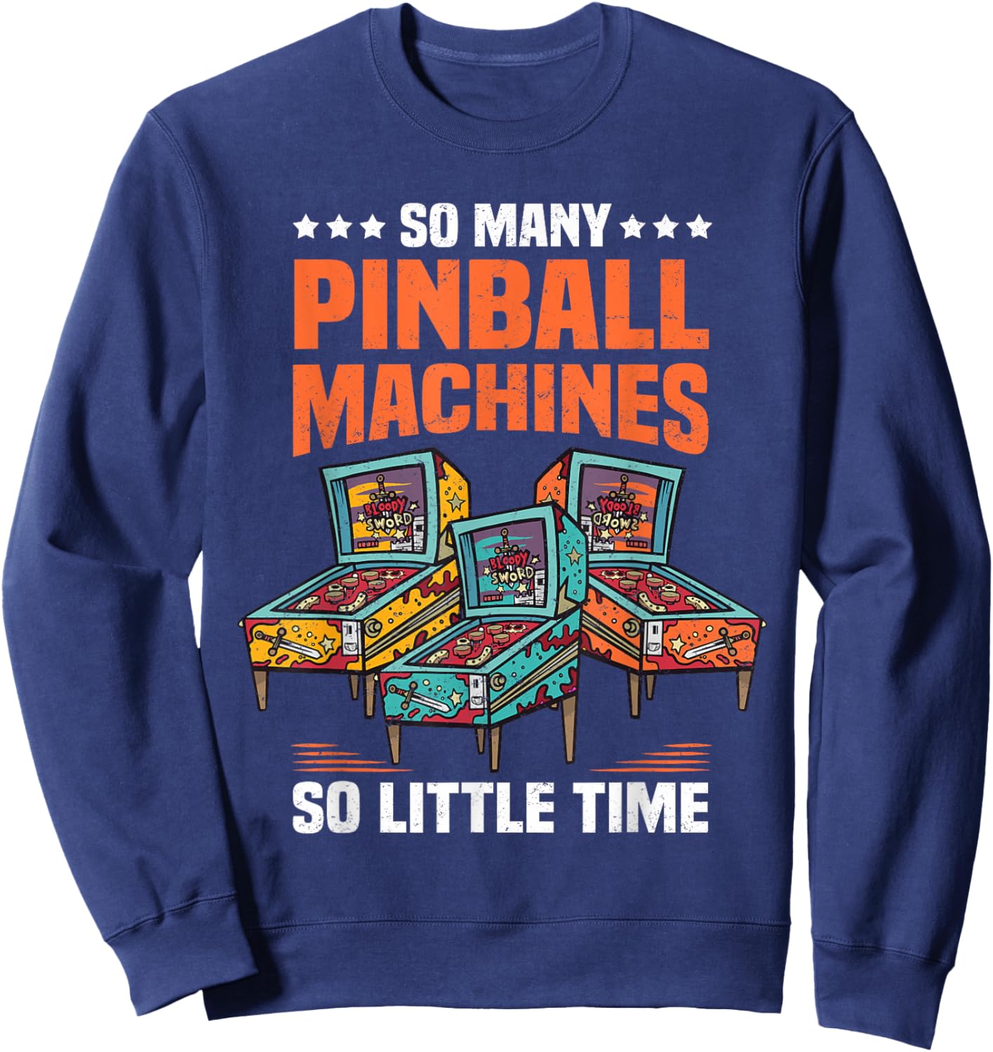 Pinball Machine Retro Gaming Pinball Sweatshirt - Sweatshirt | Navy