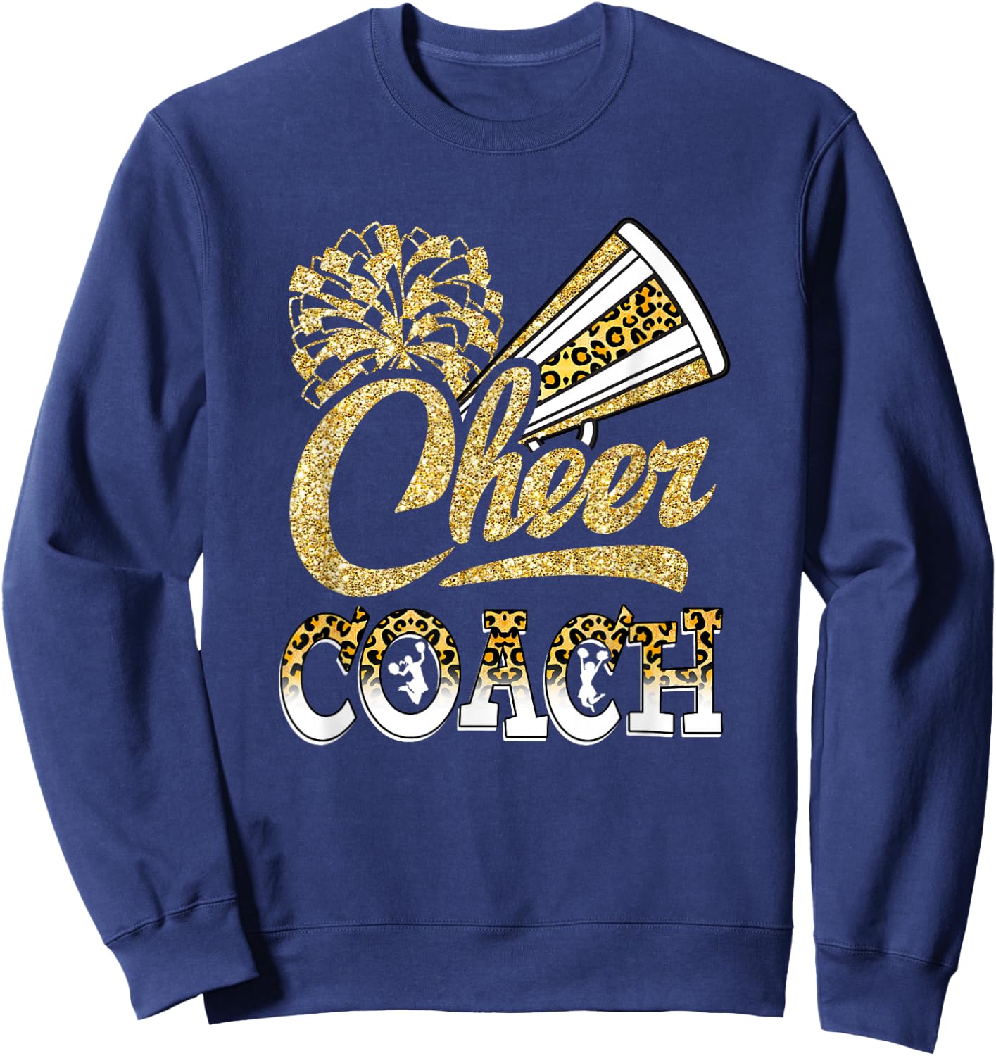Cheer Coach Biggest Fan Cheerleader Mother's Day Sweatshirt - Sweatshirt | Navy