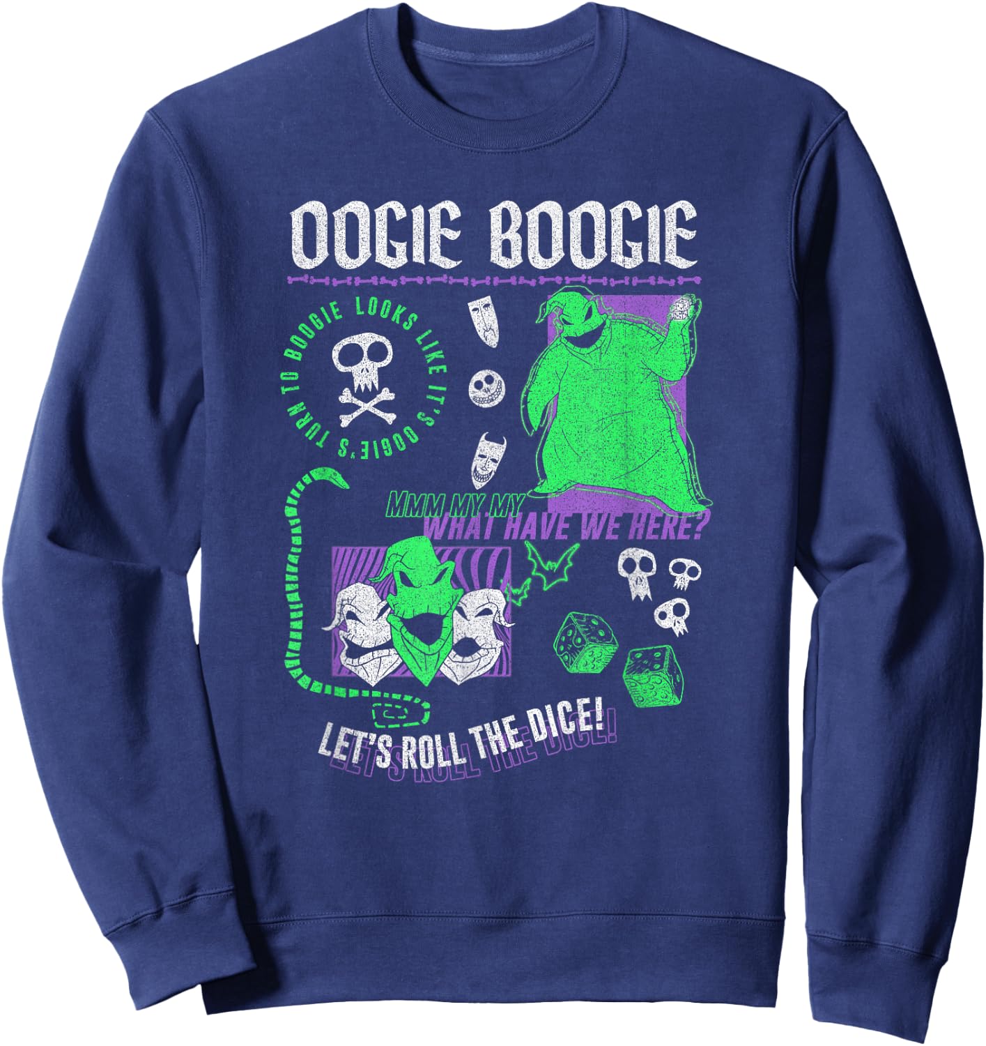 Disney The Nightmare Before Christmas Oogie Boogie Poster Sweatshirt - Sweatshirt | Navy