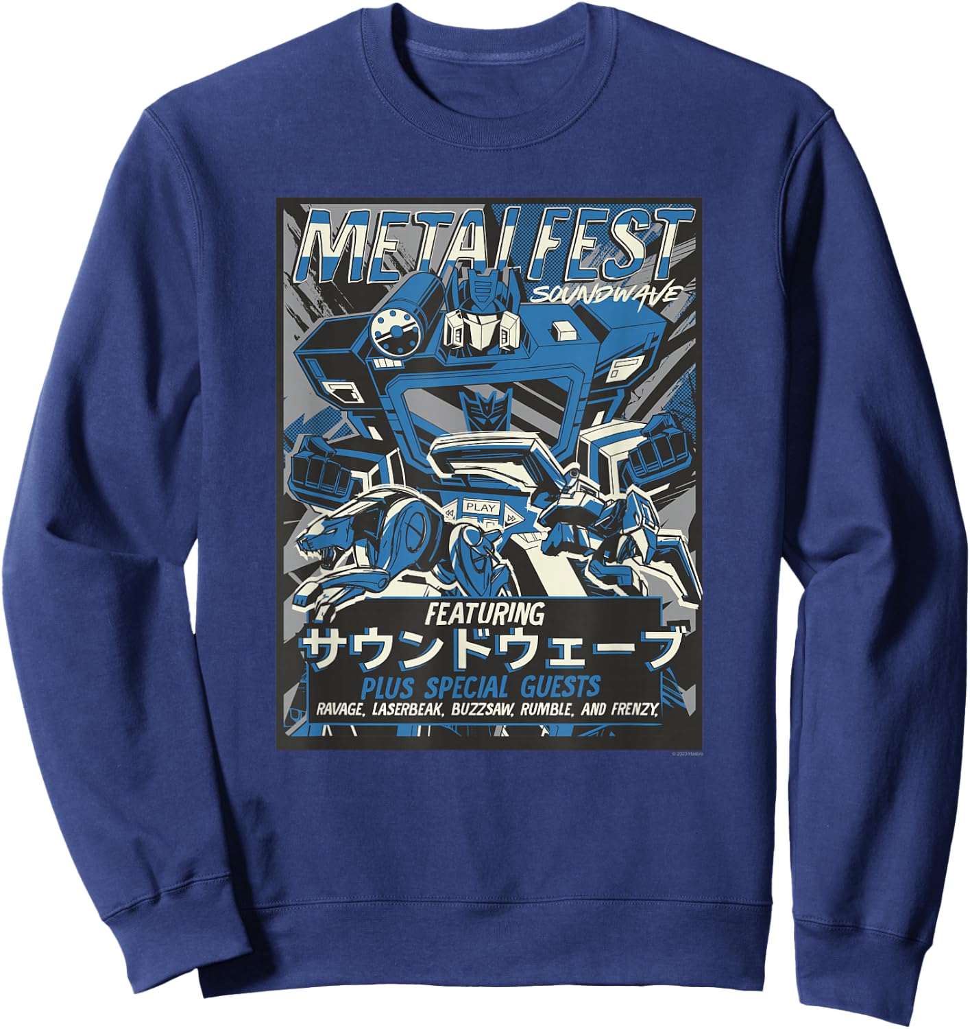 Transformers Metal Fest Soundwave Comic Style Poster Sweatshirt - Sweatshirt | Navy