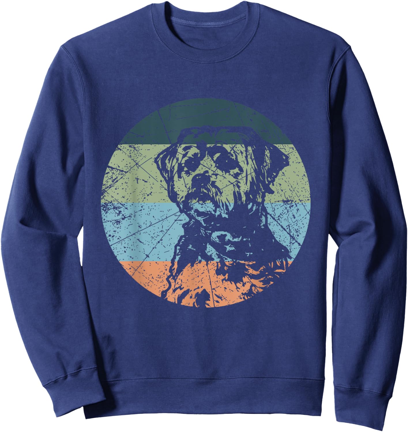 Retro Dog Silhouette - Vintage Shorkie Sweatshirt - Sweatshirt | Navy