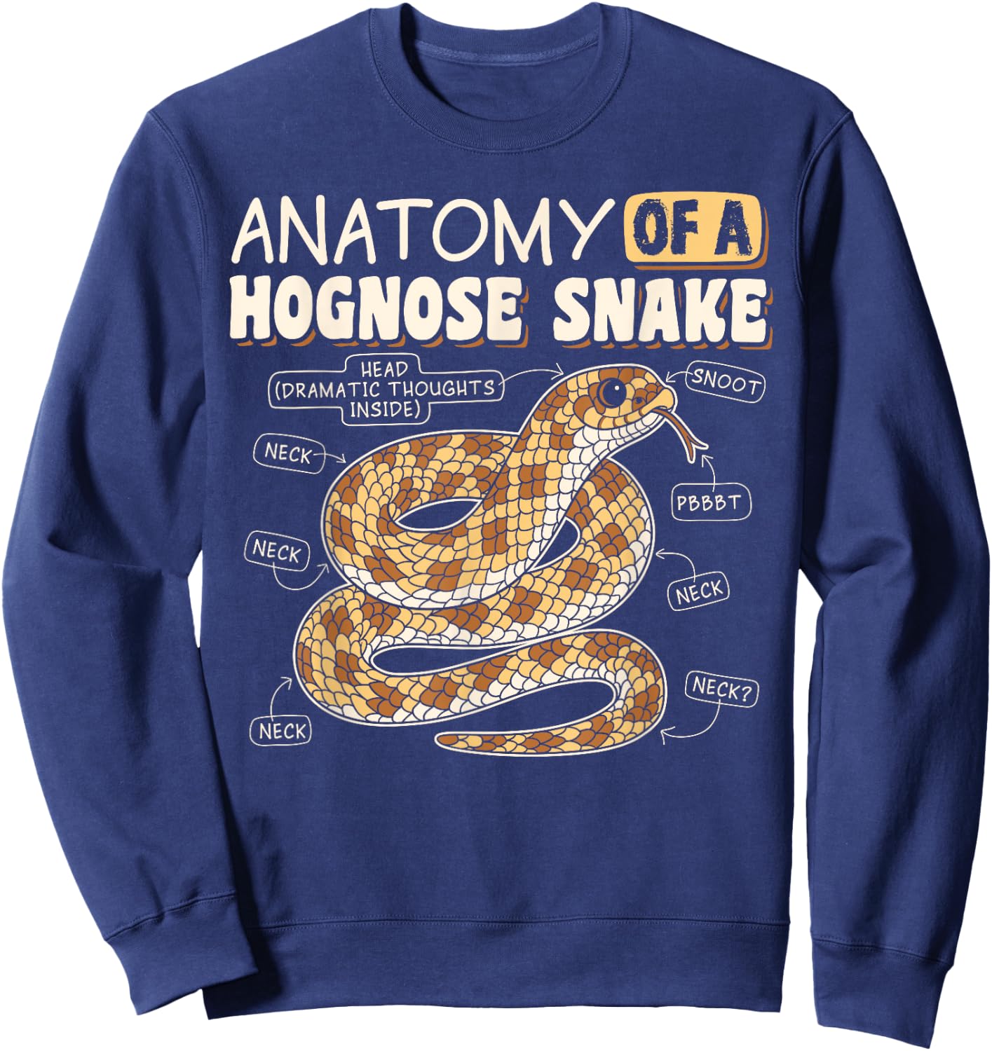 Anatomy Of A Hognose Snake Reptile Lover Funny Sweatshirt - Sweatshirt | Navy