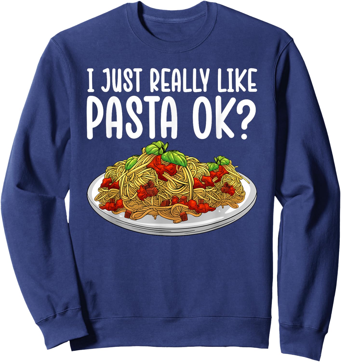 Best Pasta Art Women Kids Italian Dish Pasta Lover Sweatshirt - Sweatshirt | Navy