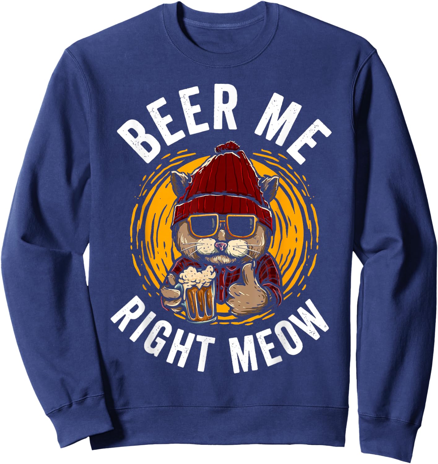 Beer Me Right Meow Sweatshirt - Sweatshirt | Navy