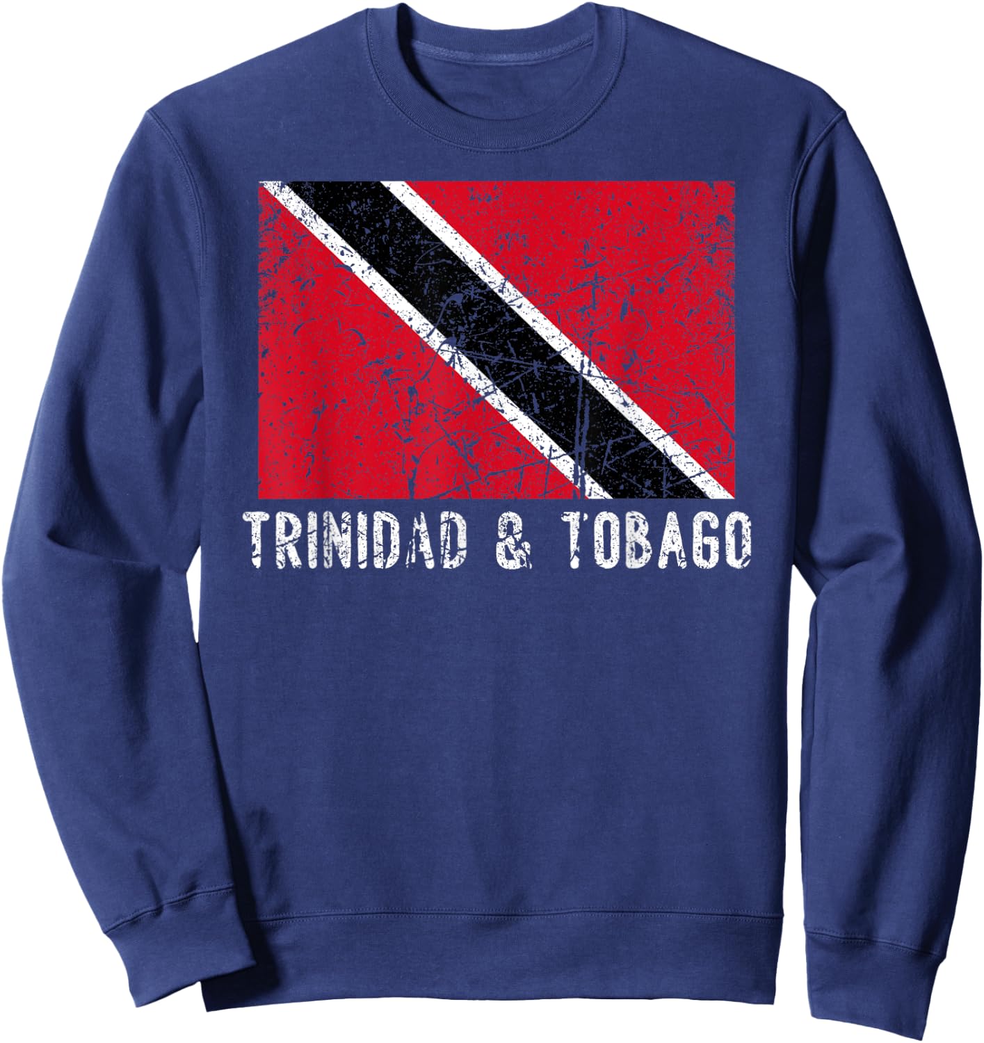 Trinidad And Tobago Distressed Caribbean Men Women Kids Sweatshirt - Sweatshirt | Navy