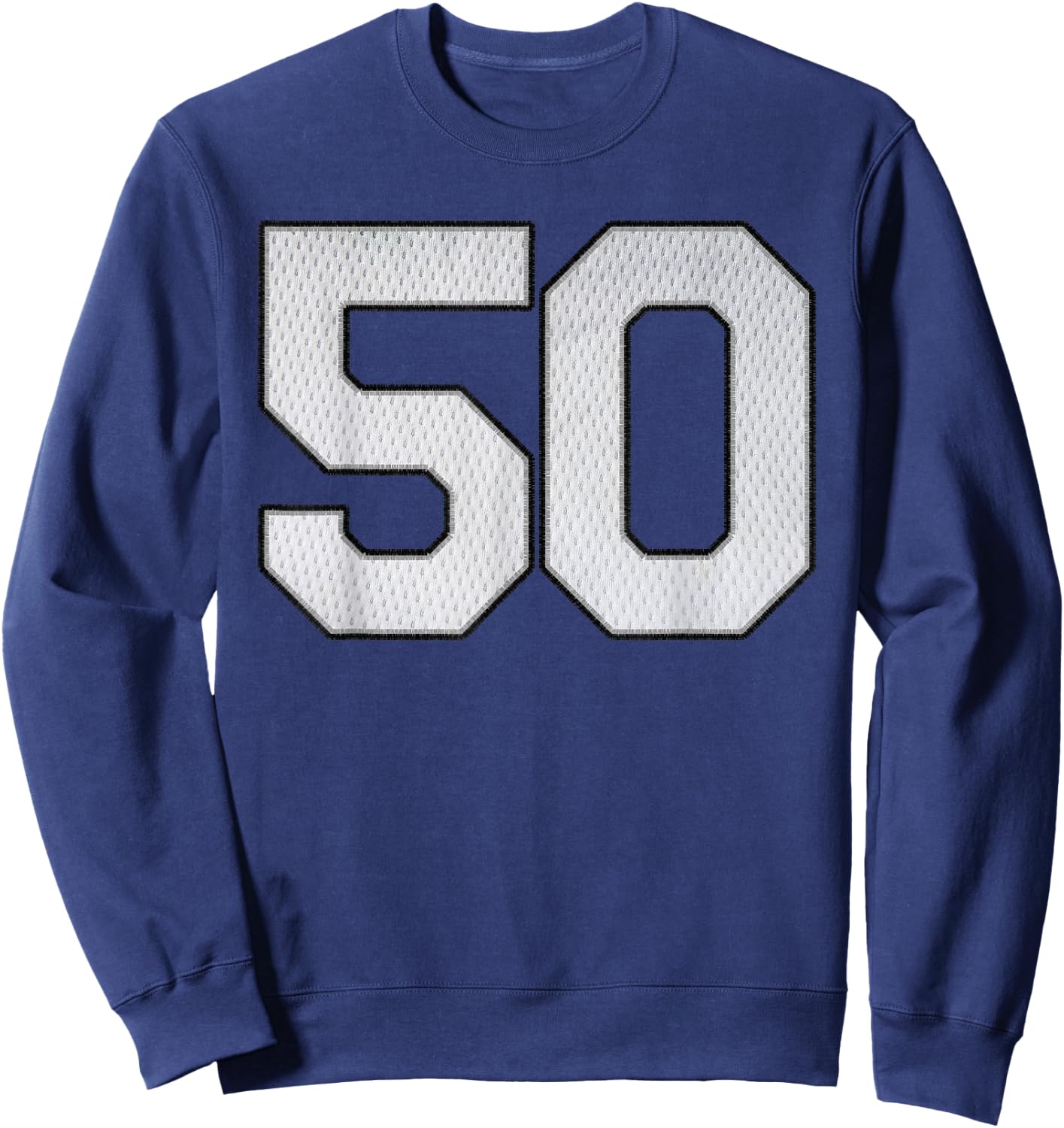White Jersey Number 50 Athlete Sports Supporter Fanwear Sweatshirt - Sweatshirt | Navy