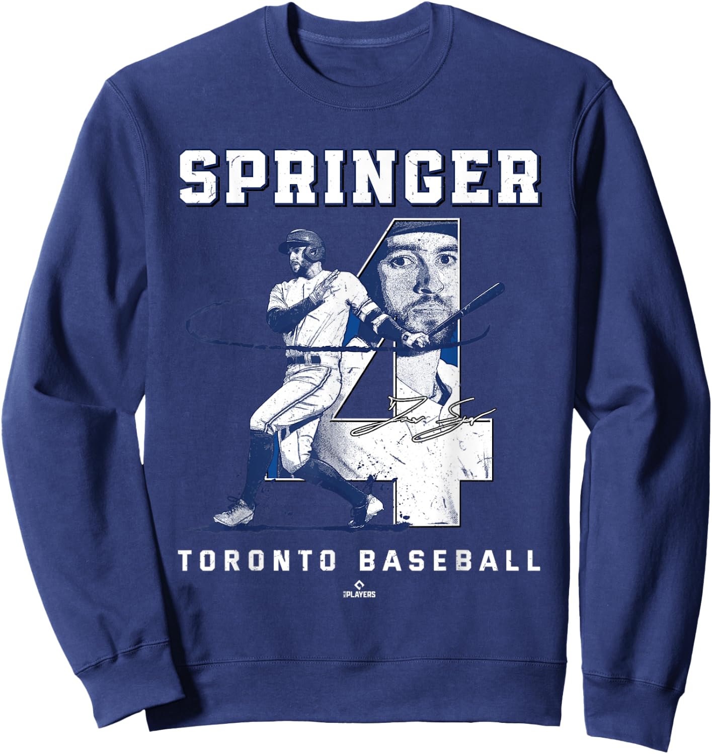 Number and Portrait George Springer Toronto MLBPA Sweatshirt - Sweatshirt | Navy