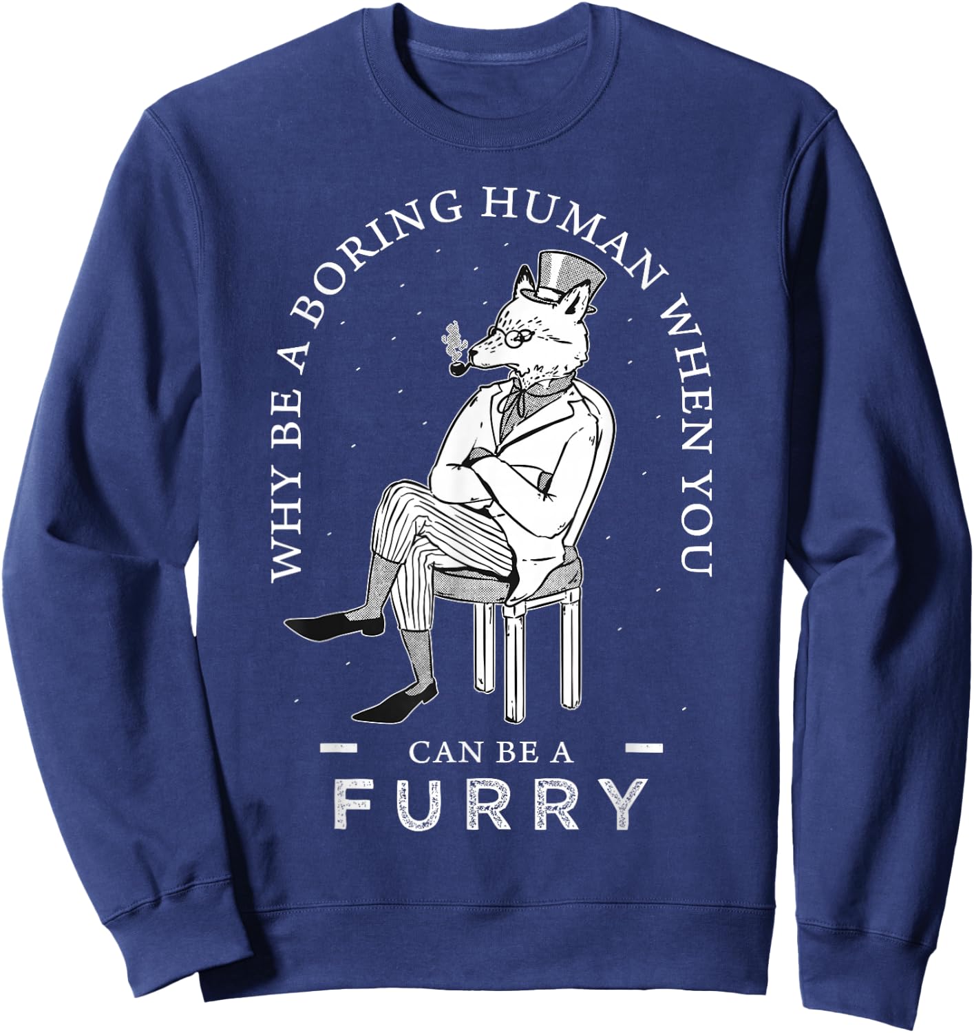 Anthropomorphic Fox Fursona Furry Fandom Fursuit Sweatshirt - Sweatshirt | Navy