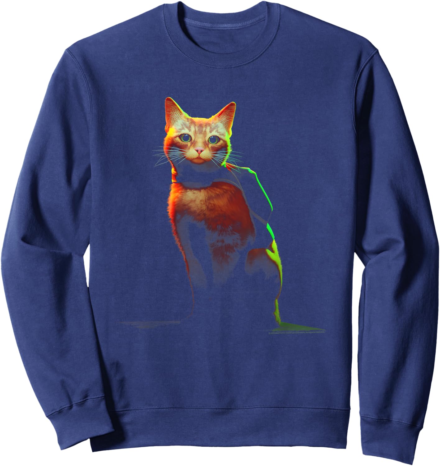Stray Main Game Poster Cat Sweatshirt - Sweatshirt | Navy