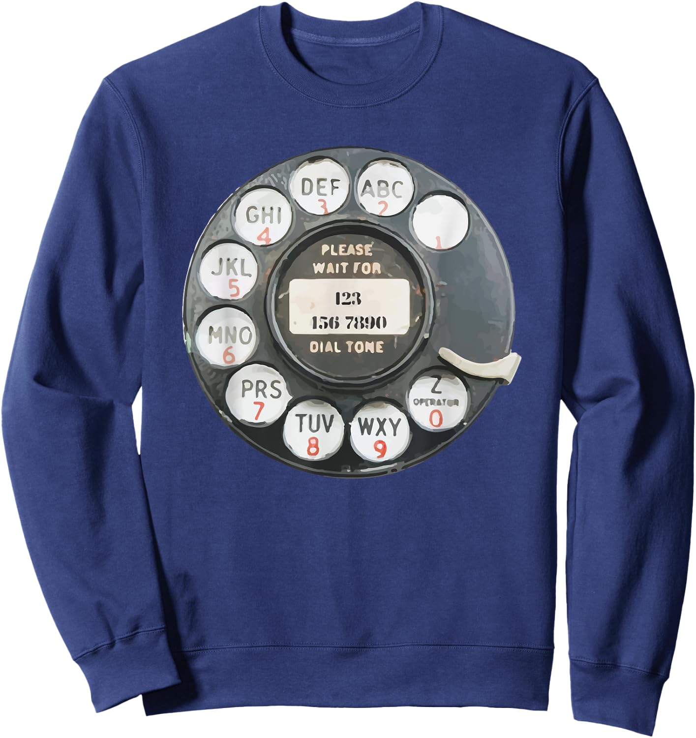 Vintage Retro Rotary Dial Phone Graphic Art Sweatshirt - Sweatshirt | Navy