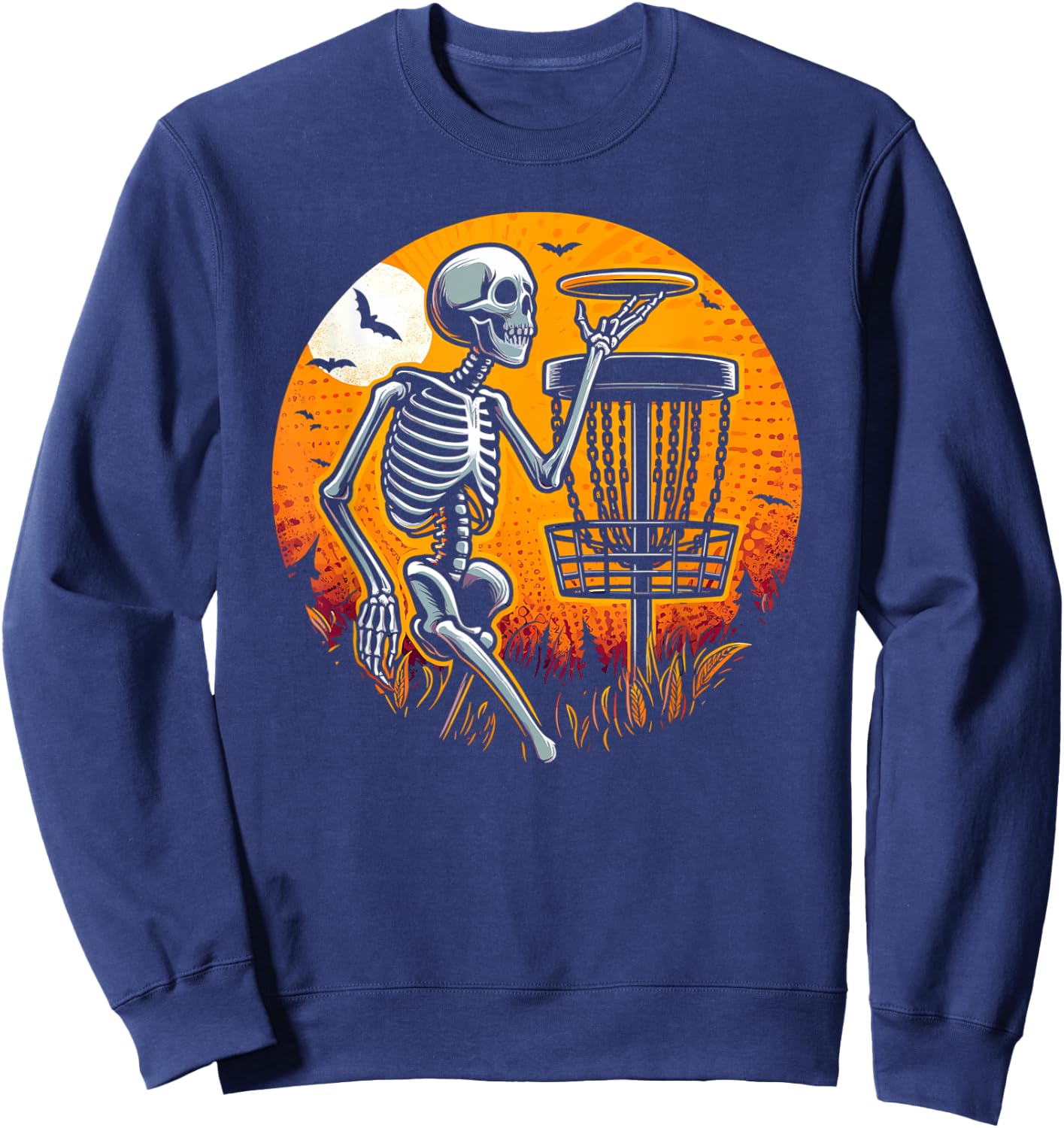 Halloween Disc Golf Disc Golfer Men Women Kids Sweatshirt - Sweatshirt | Navy