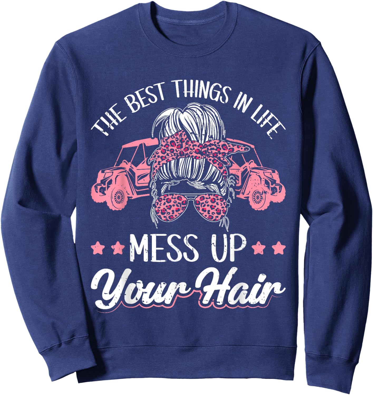 Women Motorcycle The Best Things In Life Mess Up Your Hair Sweatshirt - Sweatshirt | Navy