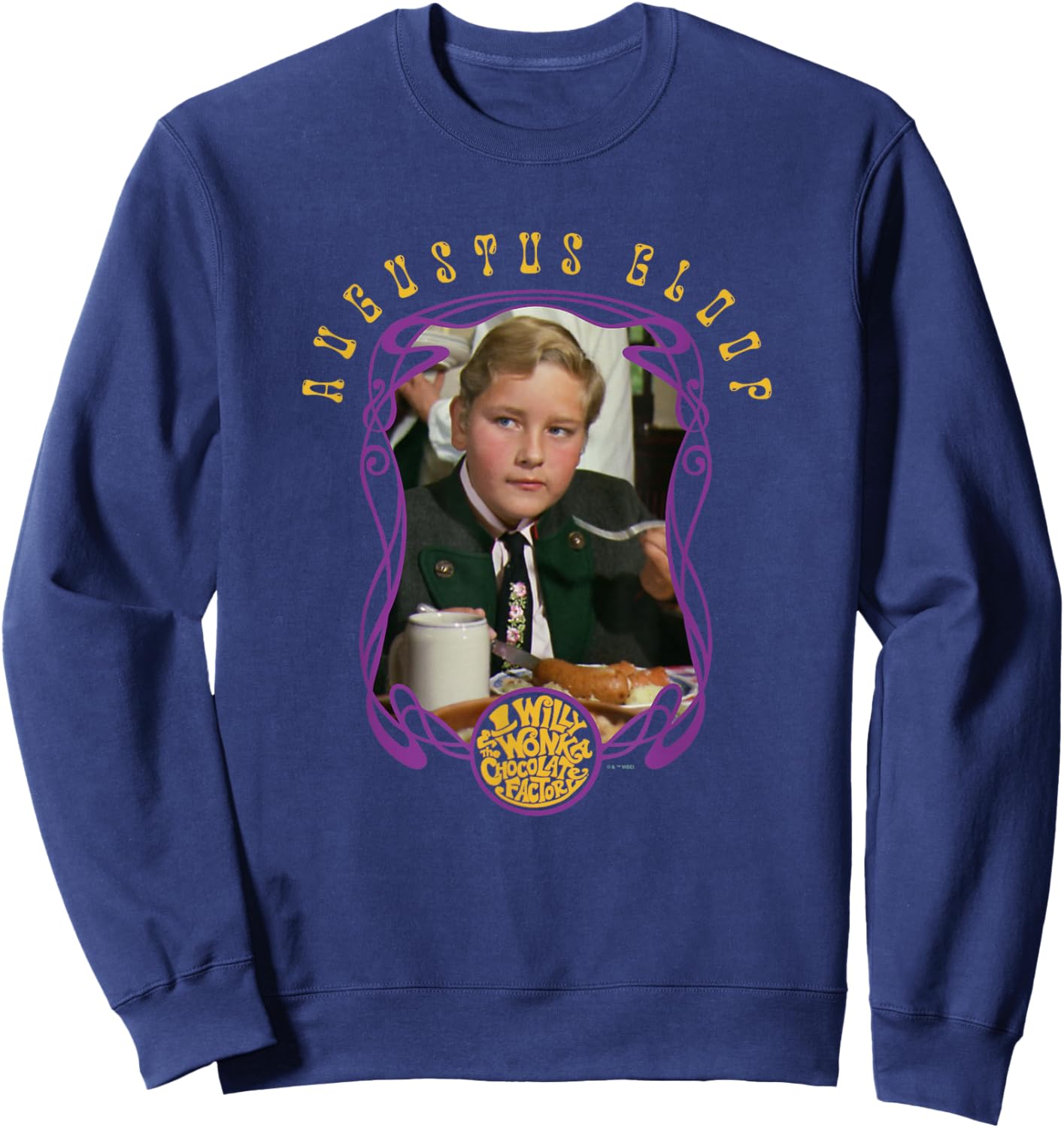 Willy Wonka & The Chocolate Factory Augustus Gloop Portrait Sweatshirt - Sweatshirt | Navy