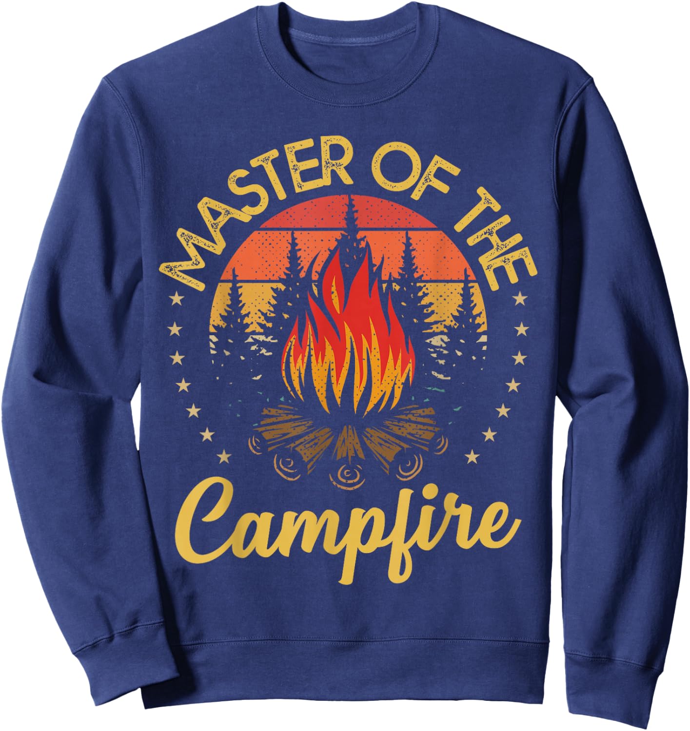 Funny Camping and Hiking Gifts Master of the Campfire Vintage Camping Lovers Sweatshirt - Sweatshirt | Navy