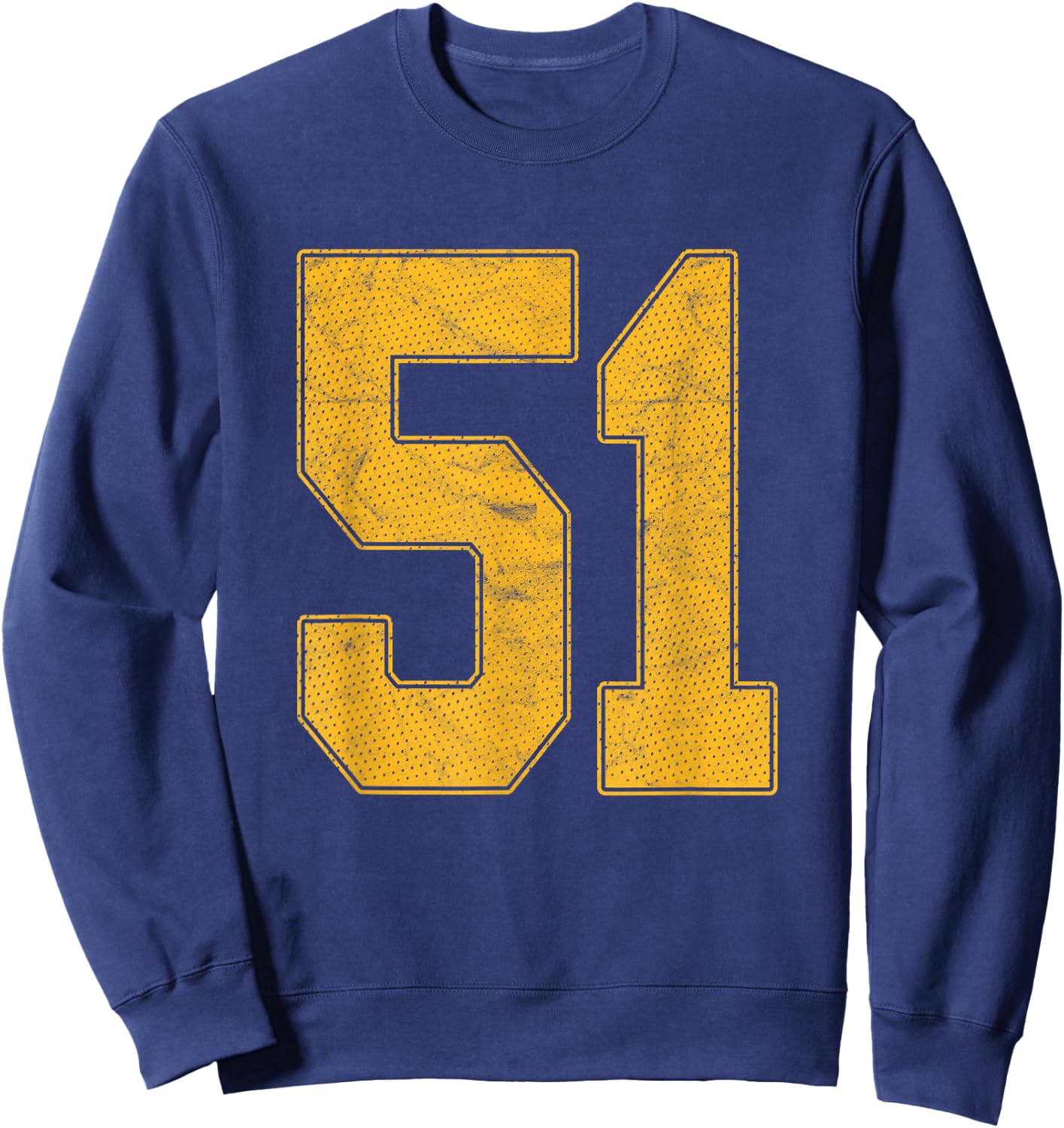 Number 51 Numbered Uniform Sports Team Jersey 51st Birthday Sweatshirt - Sweatshirt | Navy