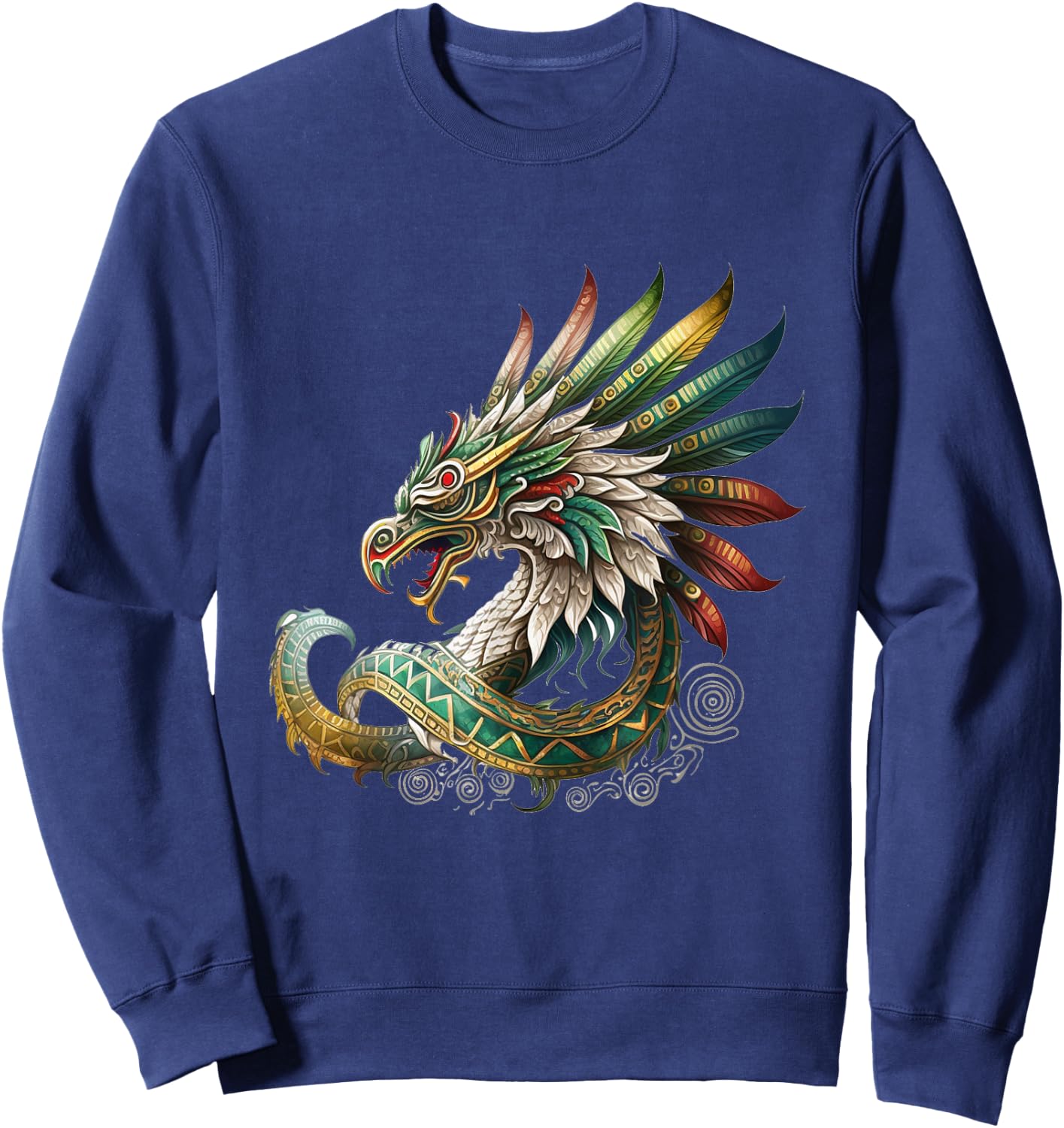 Feathered Serpent Aztec Quetzalcoatl Mexican Mythology Sweatshirt - Sweatshirt | Navy