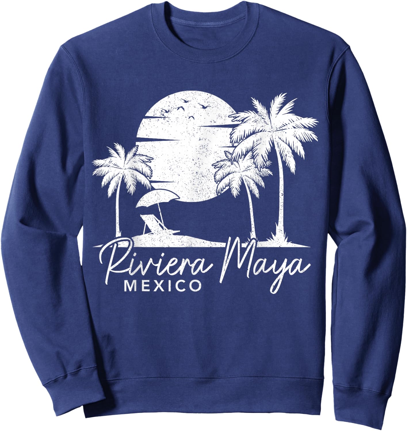 Riviera Maya Mexico Vintage Sunset Surfer Retro Sweatshirt - Sweatshirt | Navy