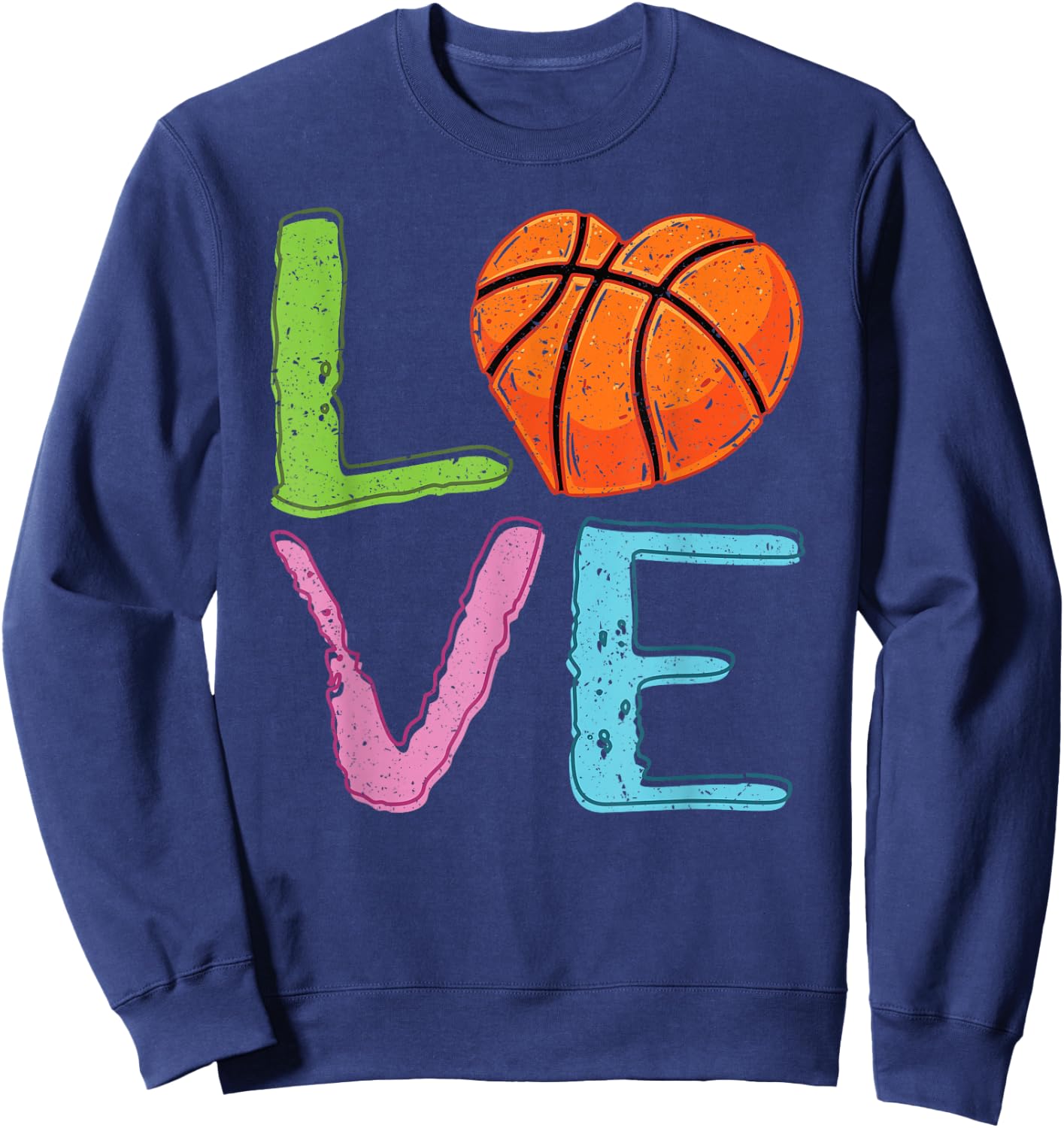 Love Basketball Cute Women Girls Basketball Lover Sweatshirt - Sweatshirt | Navy
