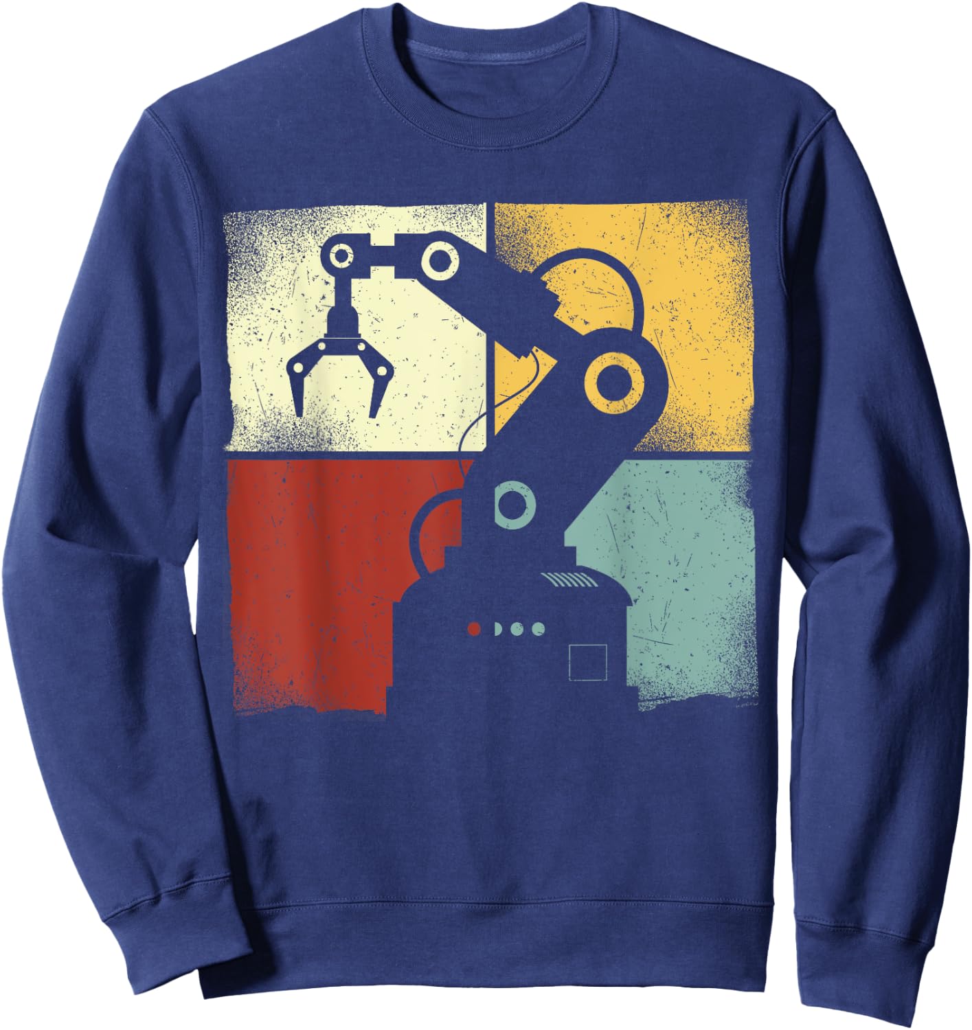 Robot Robotics Engineer Retro Vintage Sweatshirt - Sweatshirt | Navy
