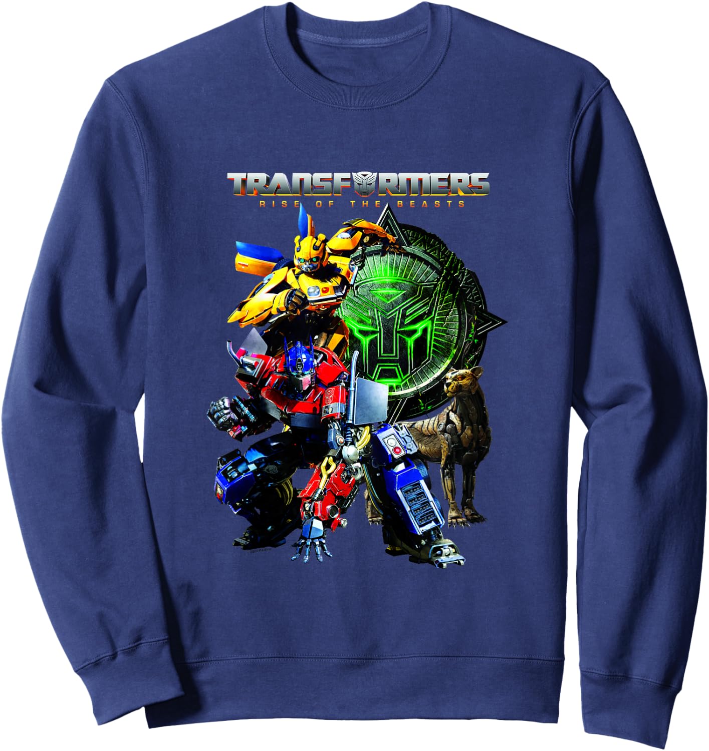 Transformers: Rise of The Beasts Heroes Vintage Group Shot Sweatshirt - Sweatshirt | Navy