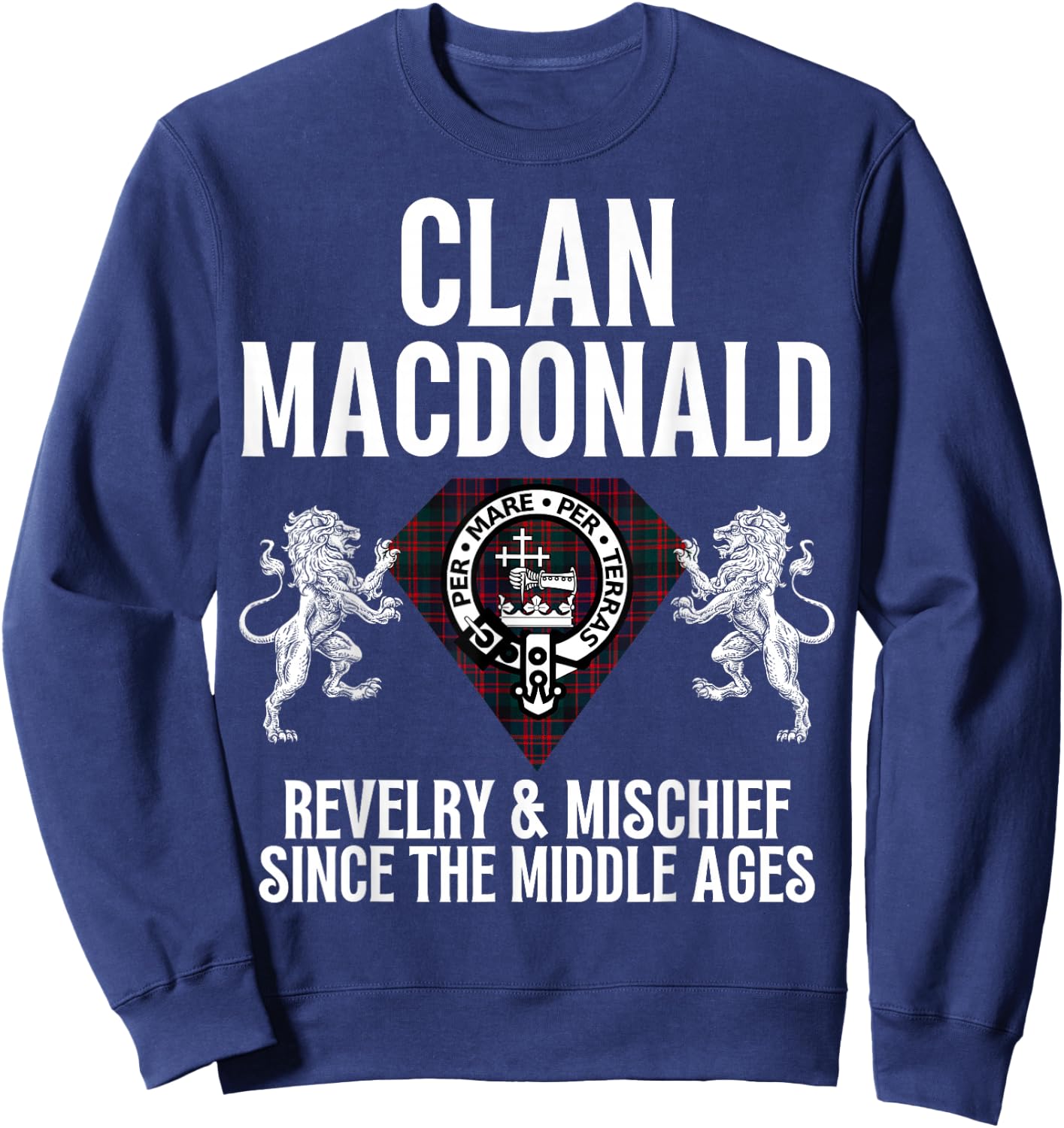 MacDonald Clan Scottish Name Coat Of Arms Tartan Family Sweatshirt - Sweatshirt | Navy