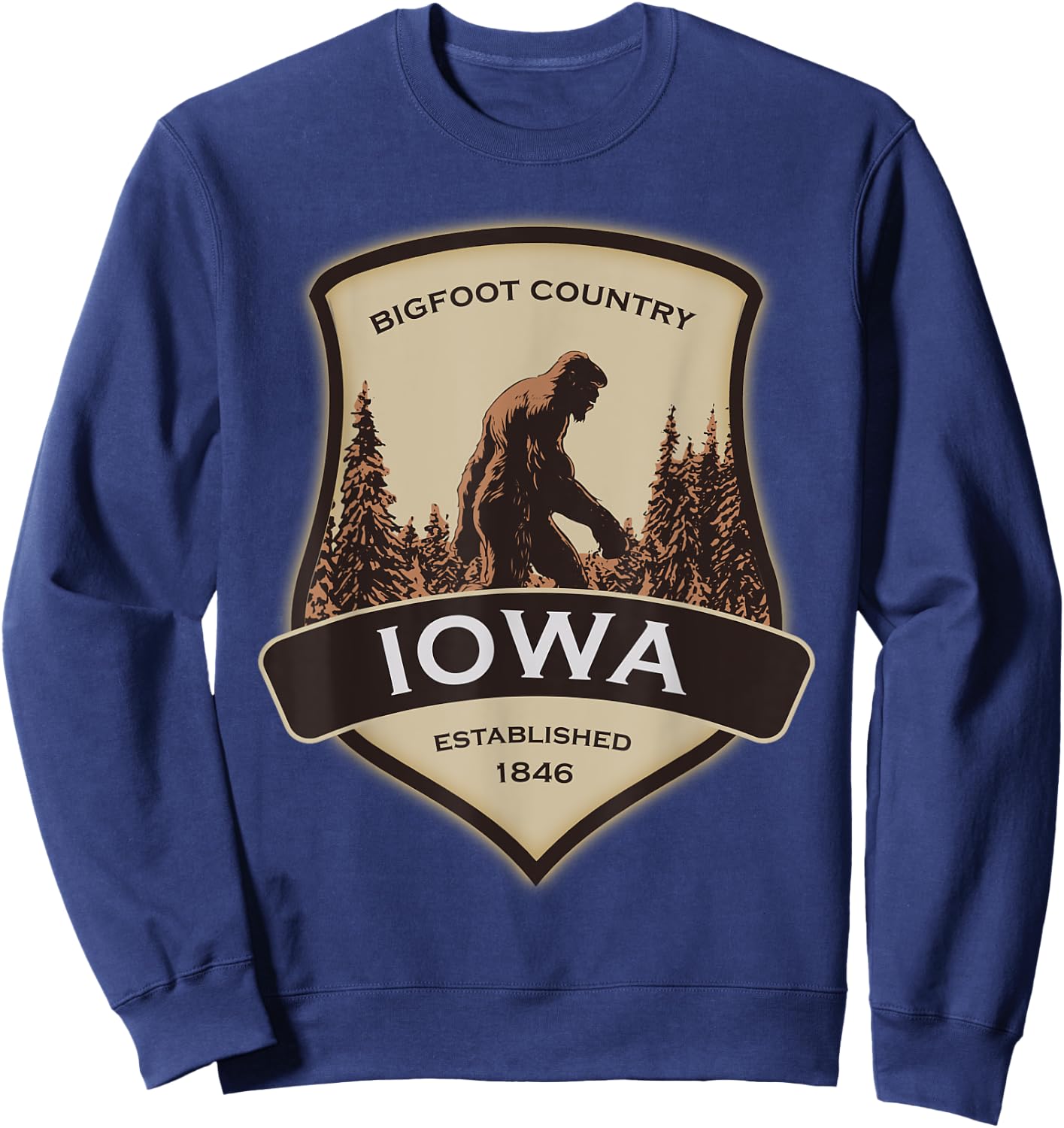Iowa and a Bigfoot, or a Sasquatch Sweatshirt - Sweatshirt | Navy