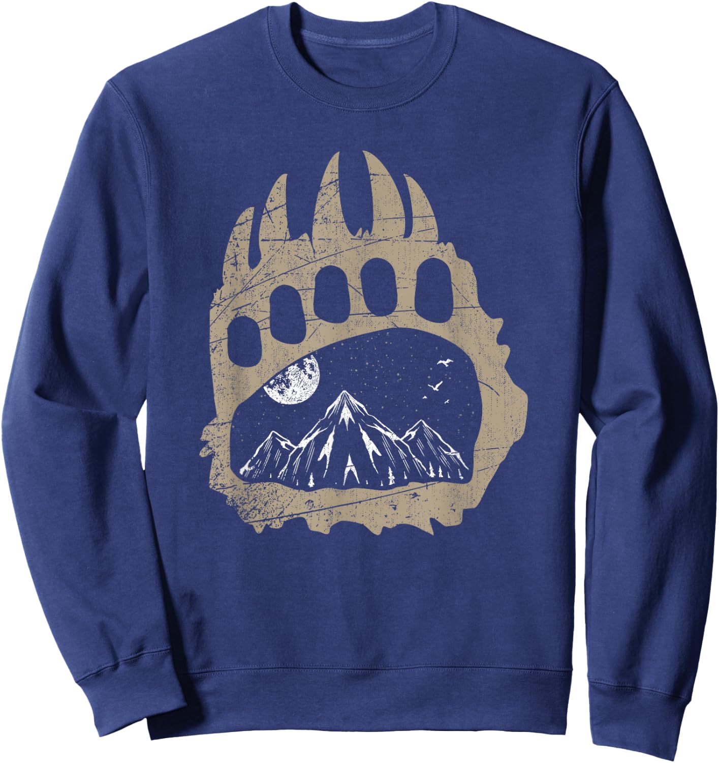 Hiker Mountains Animal Bear Hiking Outdoor Nature Forest Sweatshirt - Sweatshirt | Navy