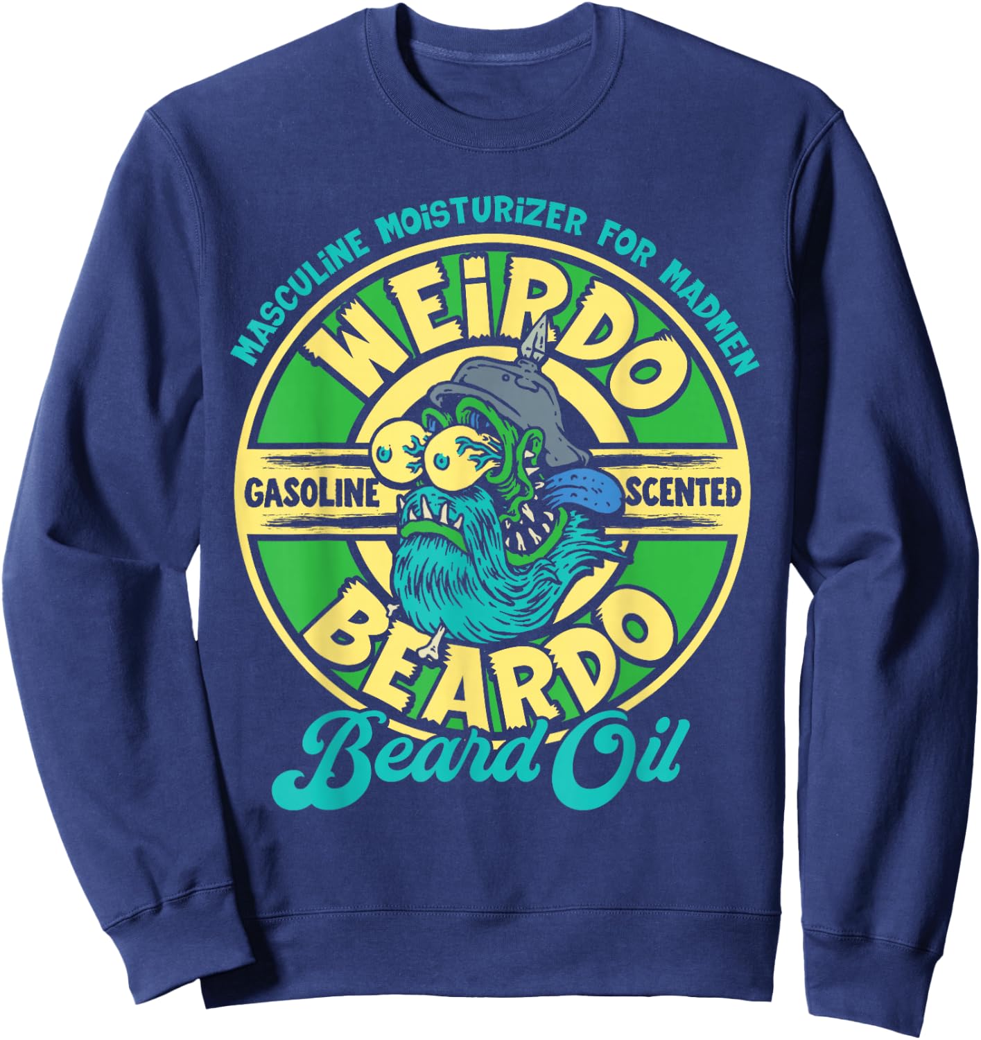 Monster Weirdo Beardo Gas Scented Beard Oil Sweatshirt - Sweatshirt | Navy