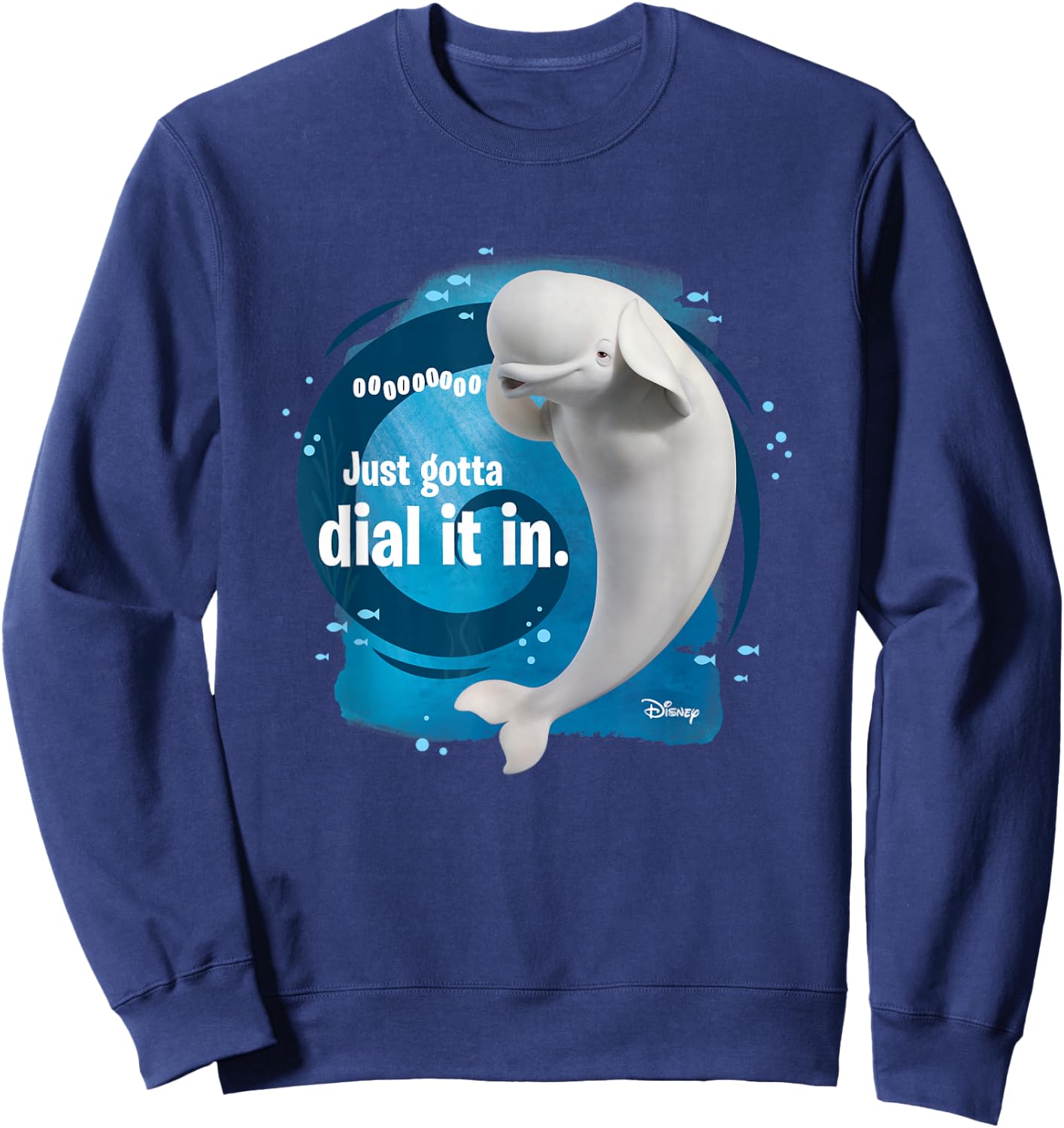 Finding Dory - Bailey Beluga Whale Just Gotta Dial It In Sweatshirt - Sweatshirt | Navy