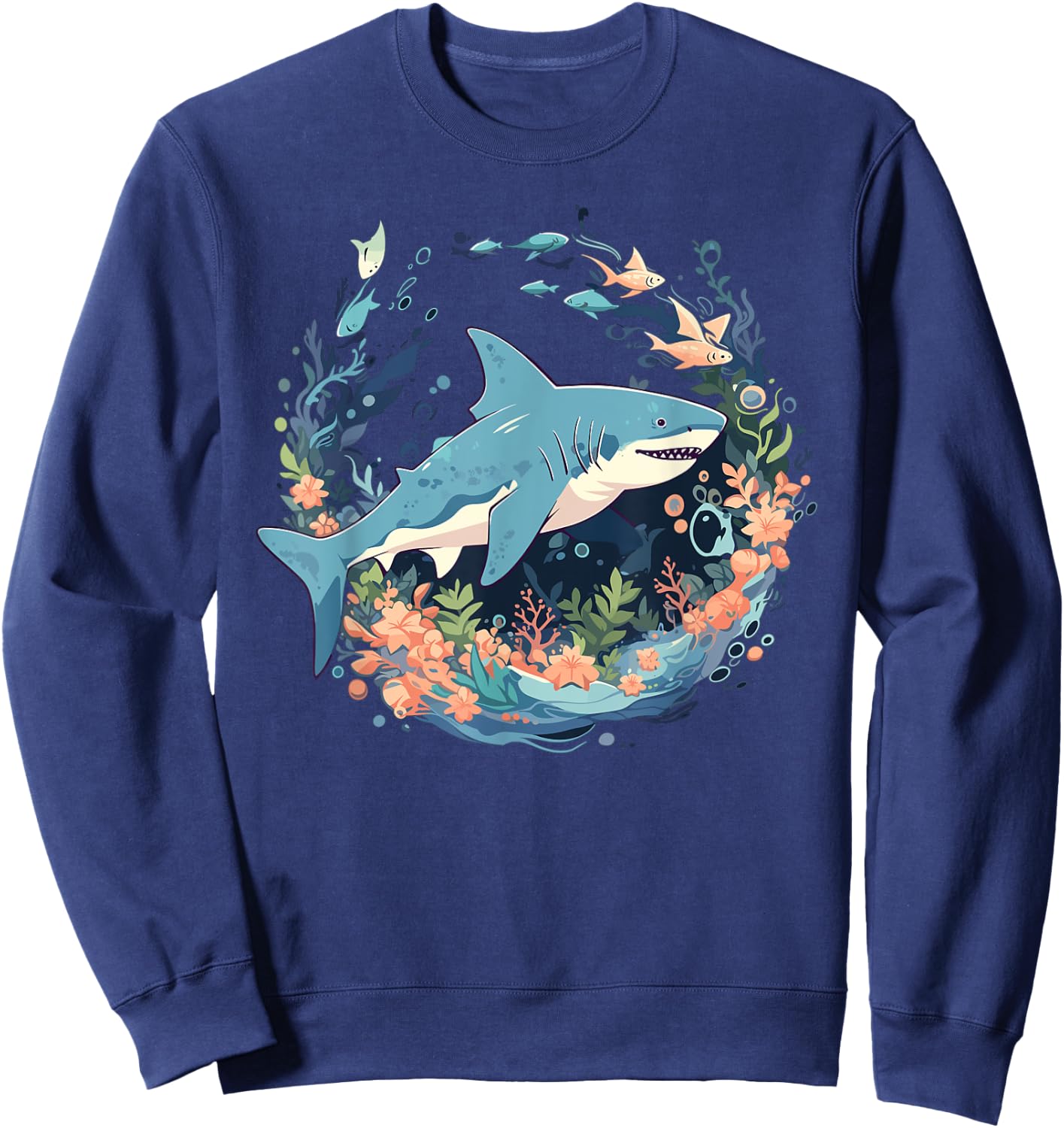 Cottacecore Goth Shark Kids Funny Shark Sweatshirt - Sweatshirt | Navy