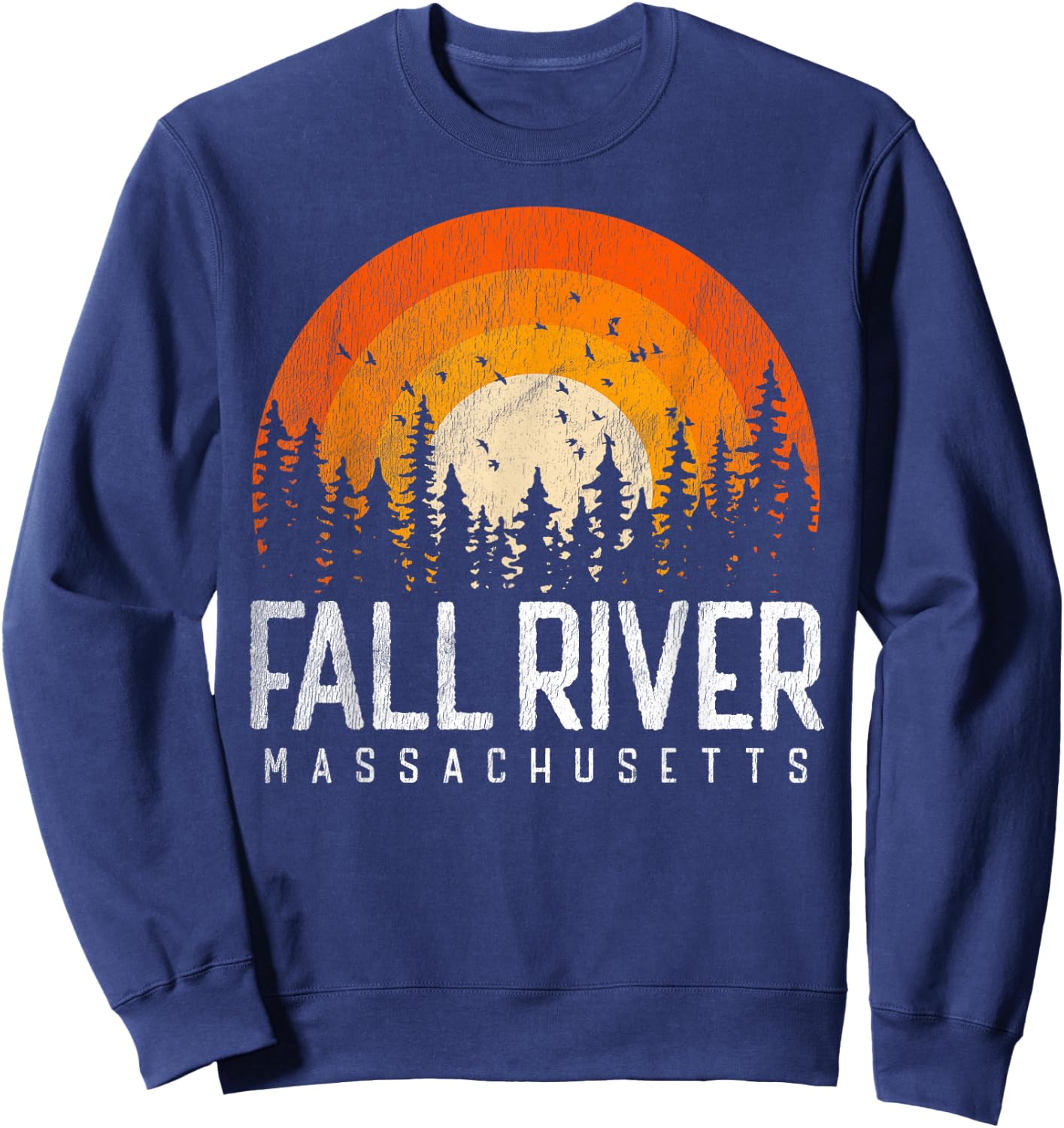 Fall River Massachusetts MA Shirt Vintage 80s 90s Retro Gift Sweatshirt - Sweatshirt | Navy
