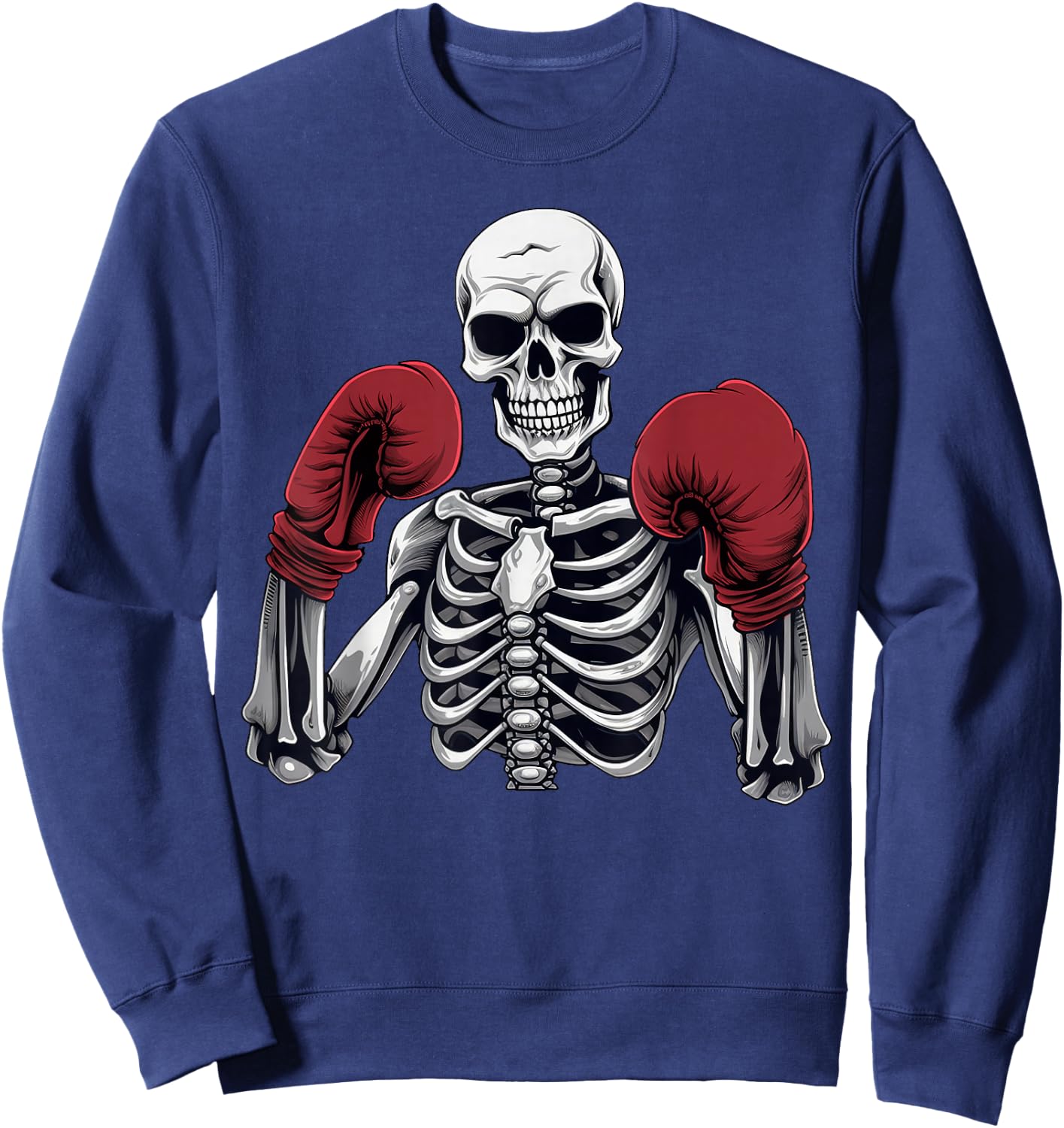 Skeleton Boxer Boxing Kickboxing Halloween Martial Arts Sweatshirt - Sweatshirt | Navy