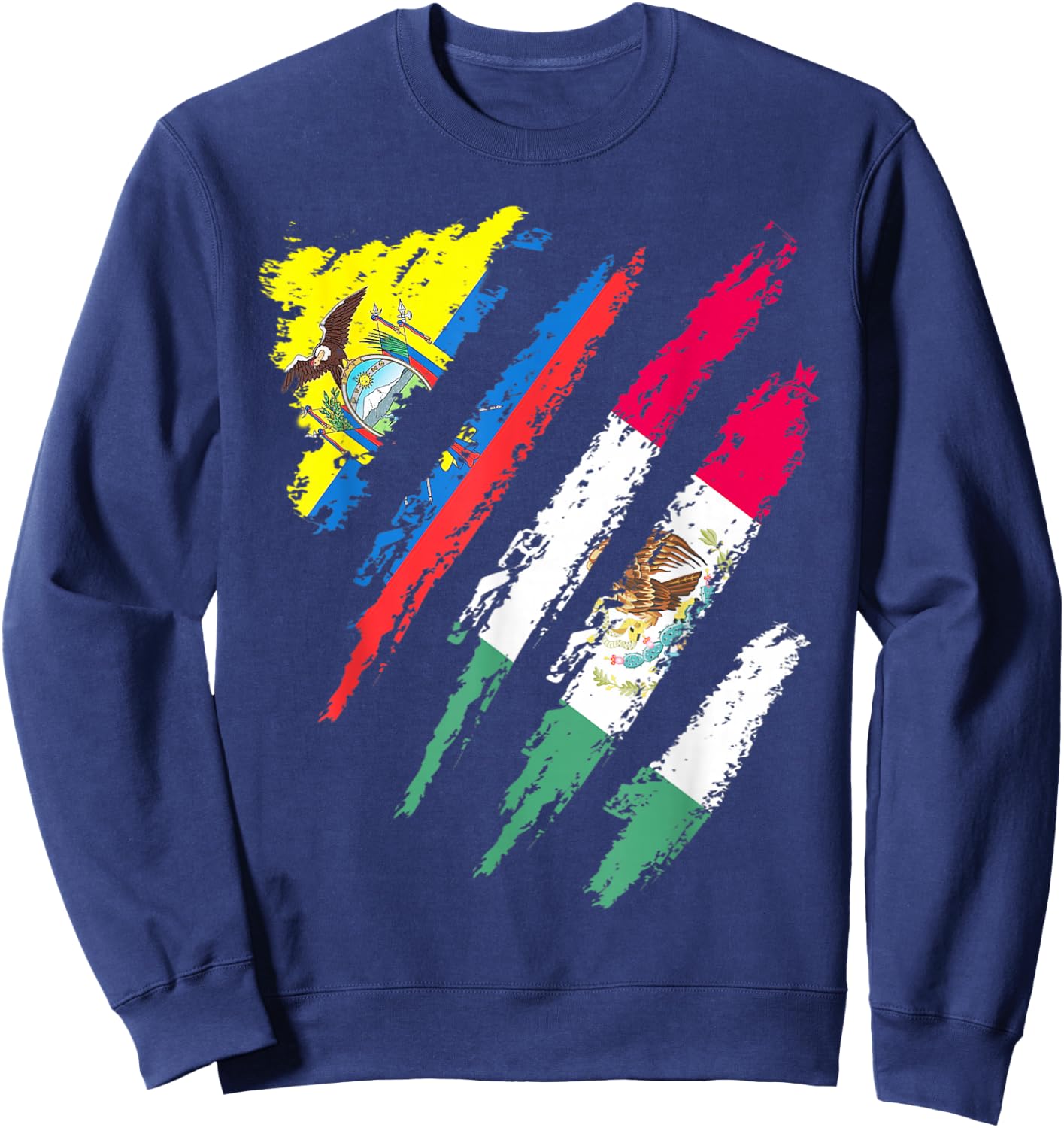 Ecuador Flag Mexico Grown Patriot Country Stripes Sweatshirt - Sweatshirt | Navy