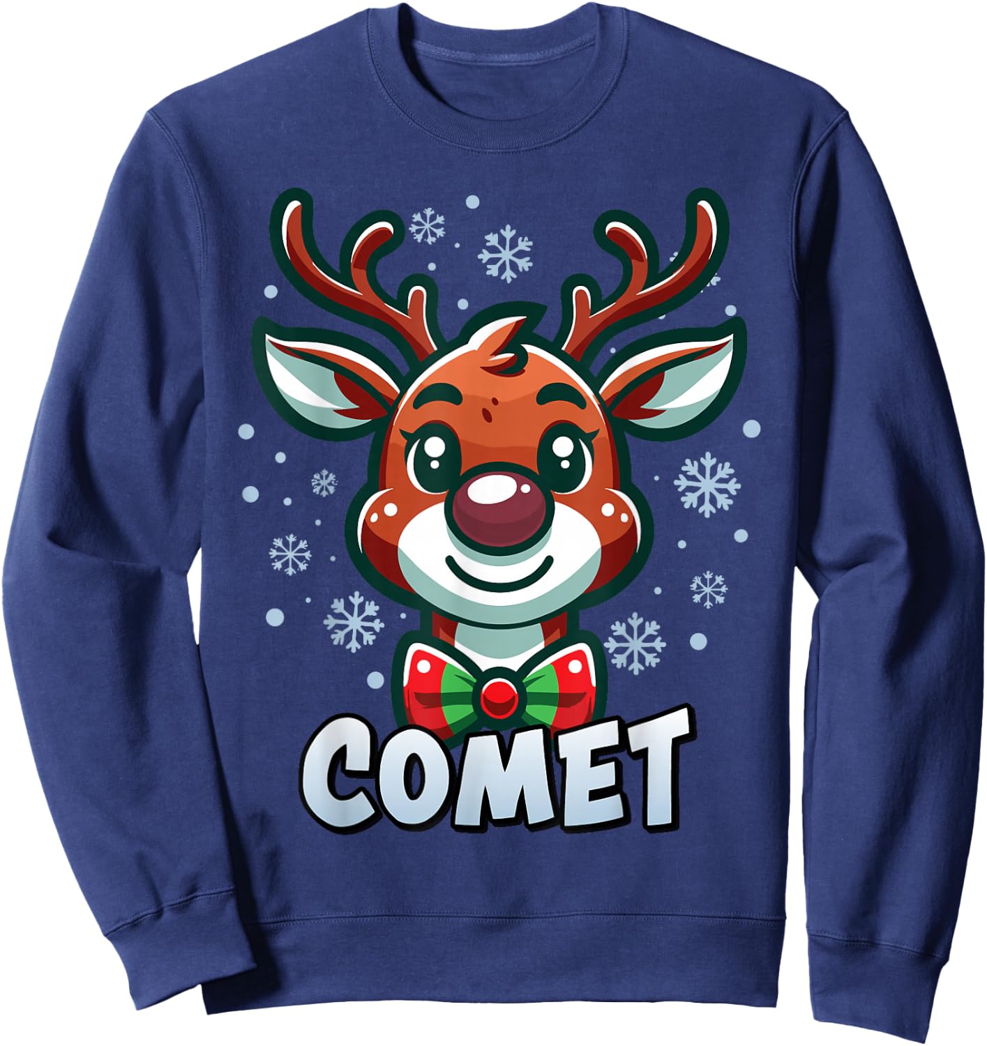 Santa’s Reindeer Comet Xmas Group Costume Sweatshirt - Sweatshirt | Navy