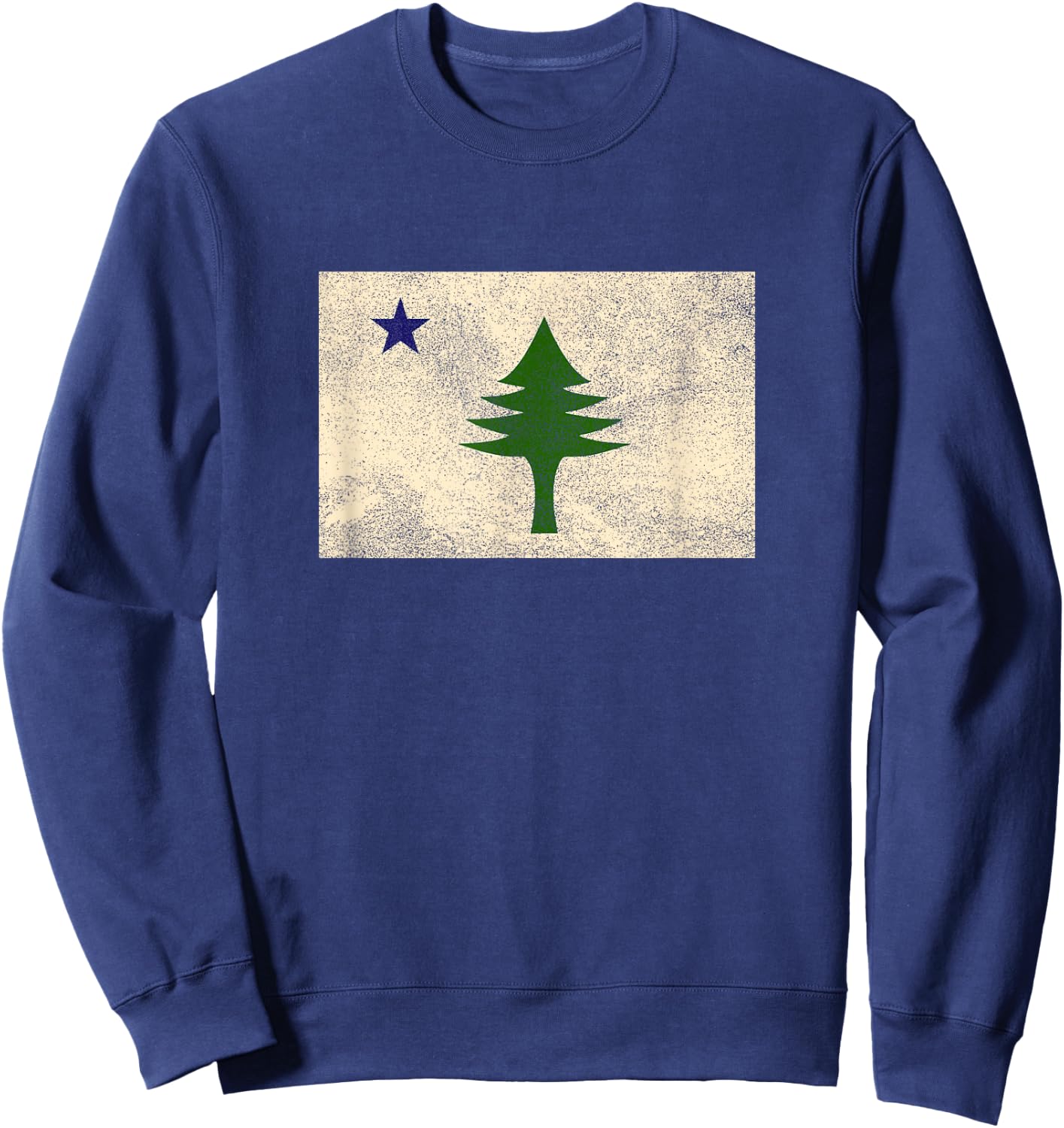 Maine Flag Dirigo - & 1901 Maine State Flag Sweatshirt - Sweatshirt | Navy