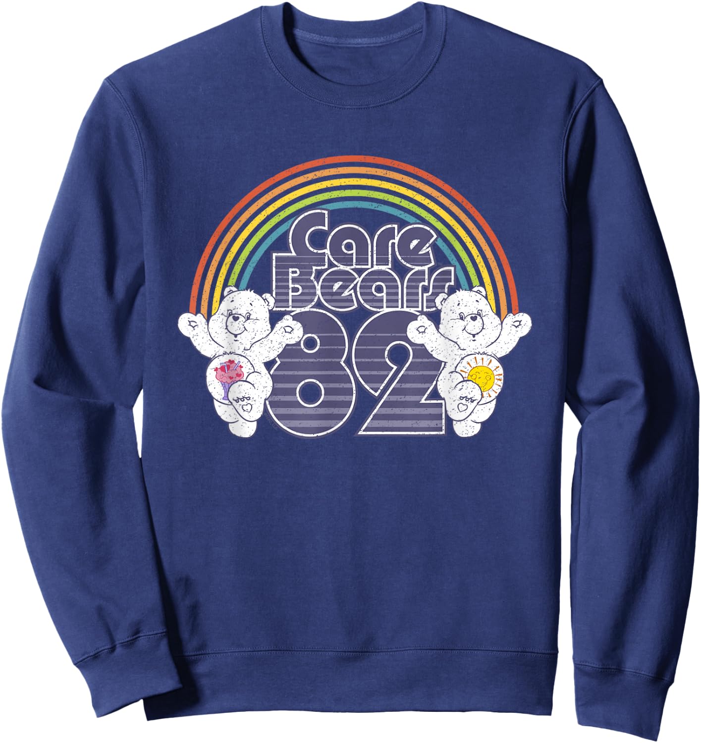 Care Bears 82 Rainbow With Share Bear And Cheer Bear Sweatshirt - Sweatshirt | Navy