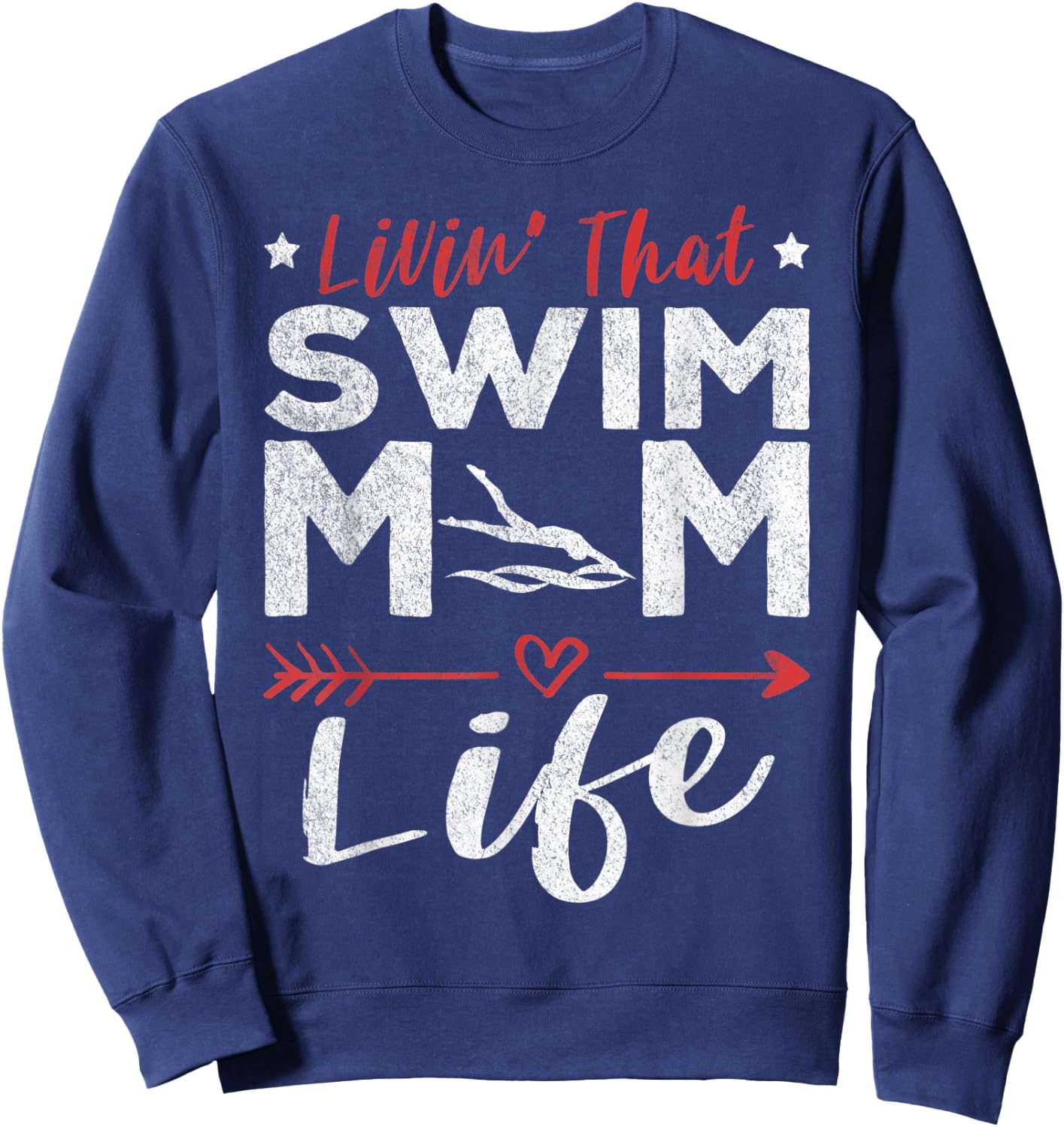 Funny Swim Mom Swimming Mom Swimmer Mom Sweatshirt - Sweatshirt | Navy