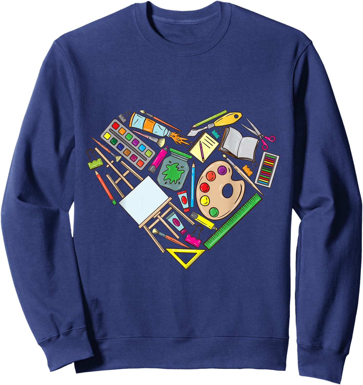 Artist Heart Art Teacher Sweatshirt - Sweatshirt | Navy
