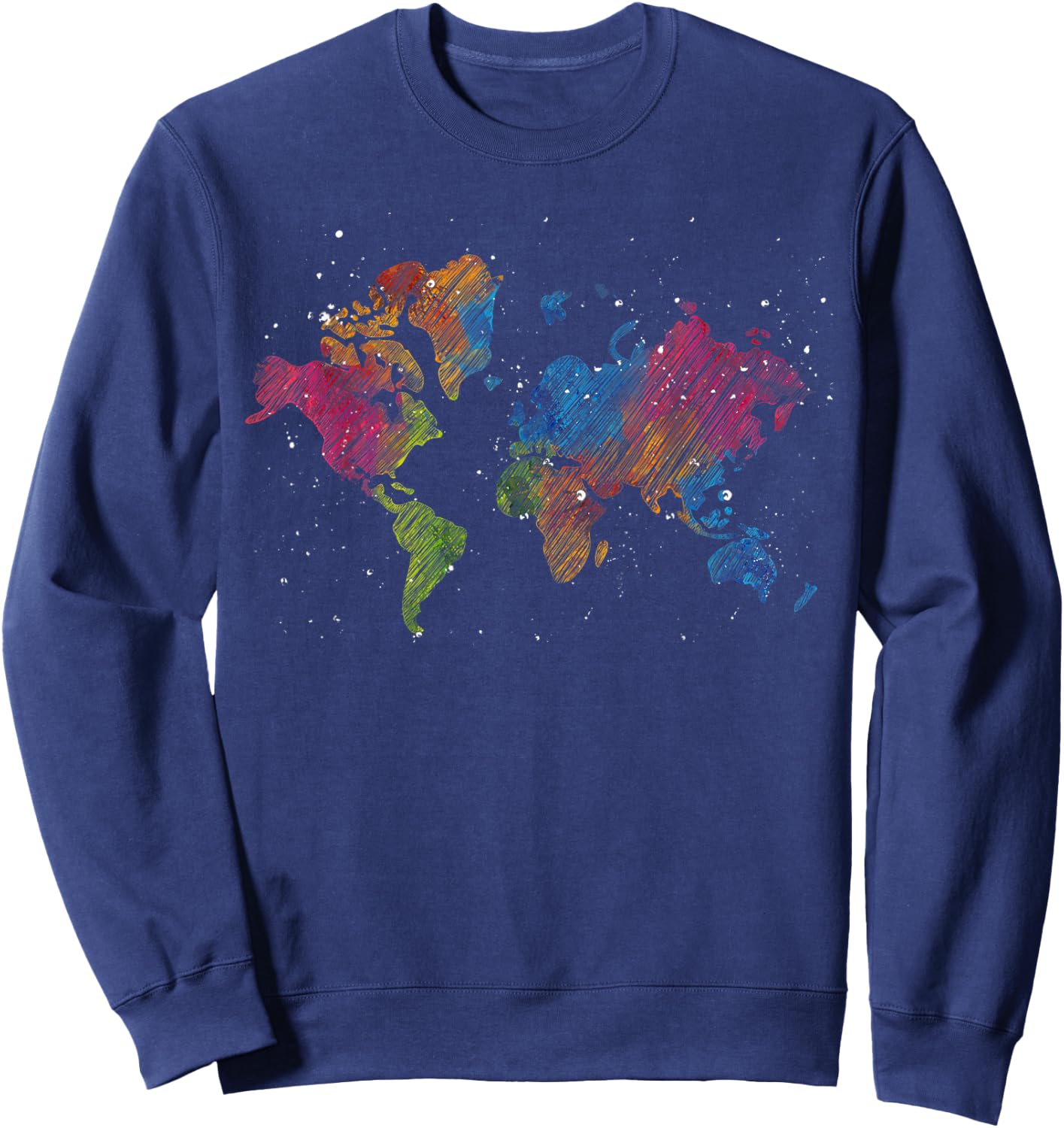Travelling Country Travelling Colorful World Map Sweatshirt - Sweatshirt | Navy