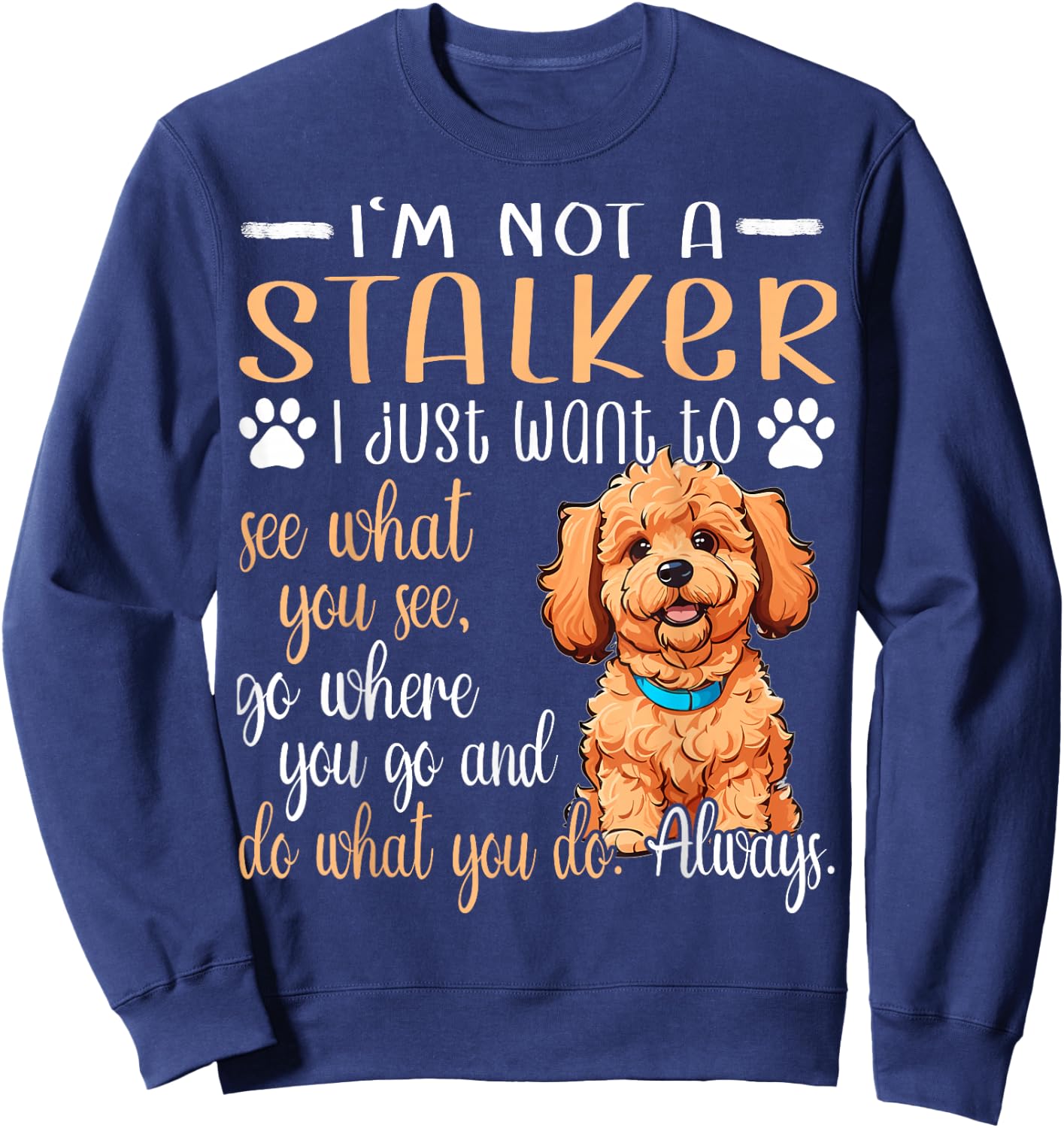 Mini Goldendoodle Dad Travel Accessories Mini Golden Doodle Sweatshirt - Sweatshirt | Navy