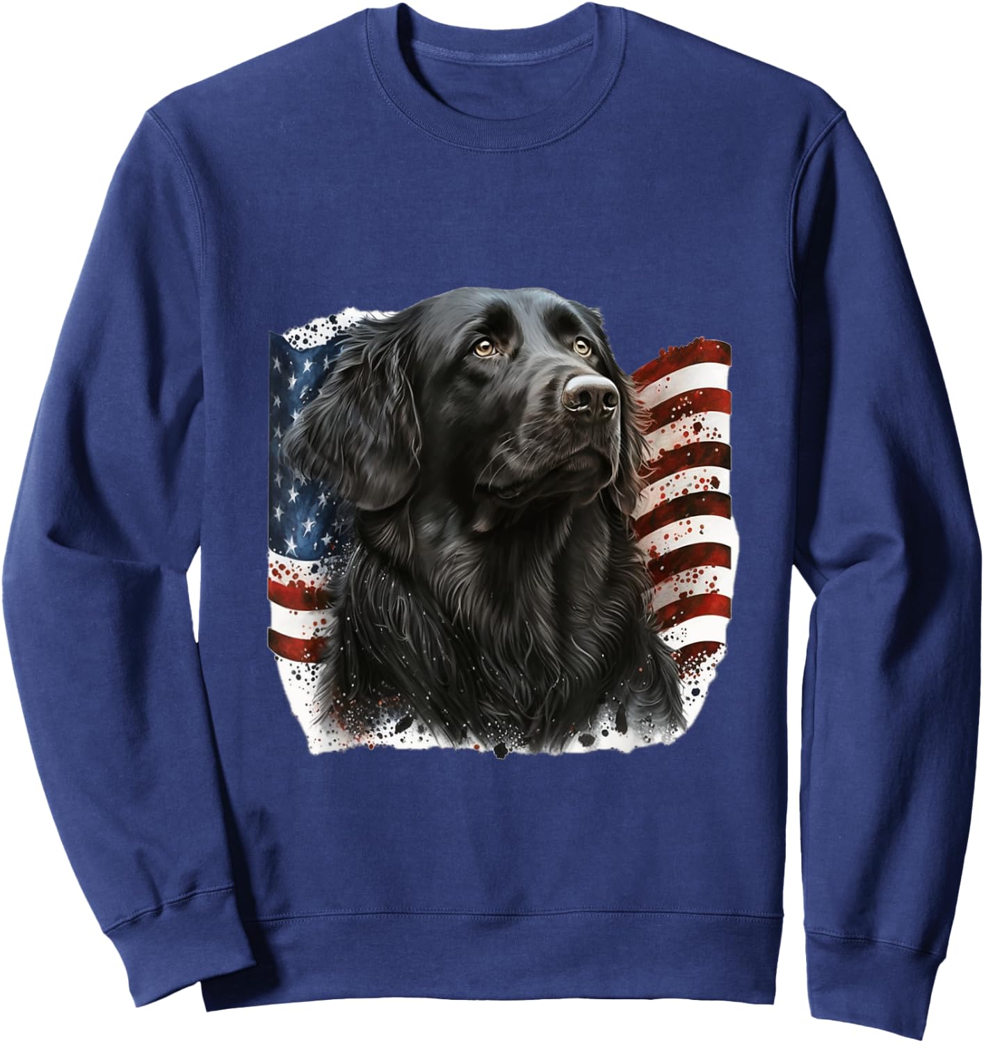 Flat Coated Retriever 4th of July - Flat Coated Retriever Sweatshirt - Sweatshirt | Navy